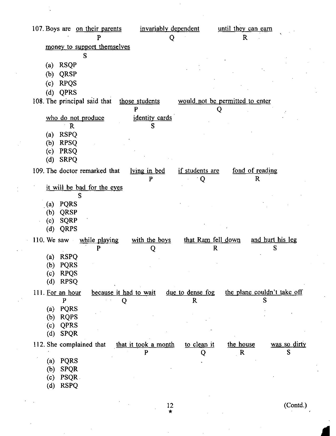 Jharkhand High Court Assistant Previous Year Question Paper - Page 12