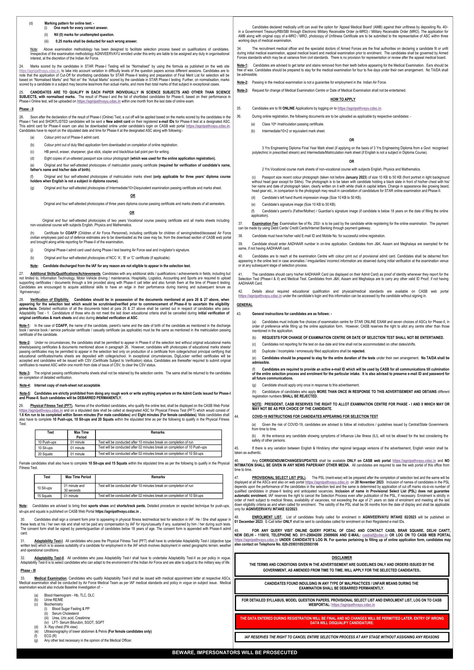 IAF Agniveer Vayu Recruitment 2023 - Page 1