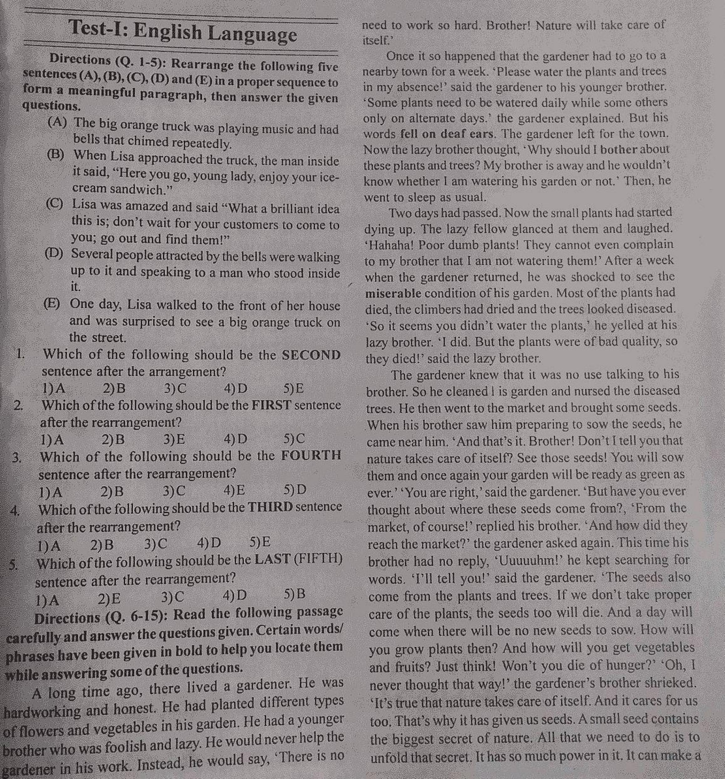 IBPS SO Previous Question Paper - Page 3