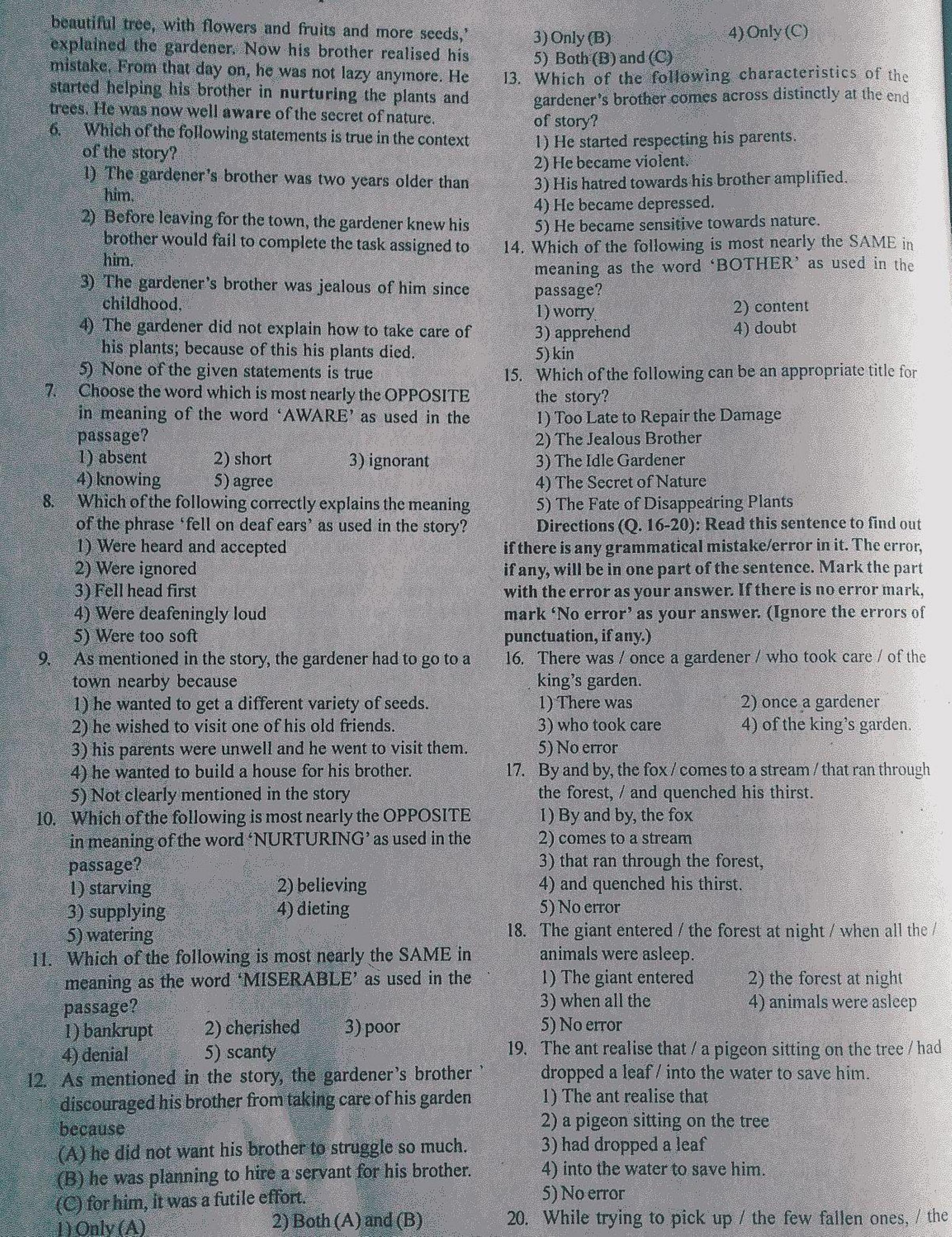 IBPS SO Previous Question Paper - Page 1