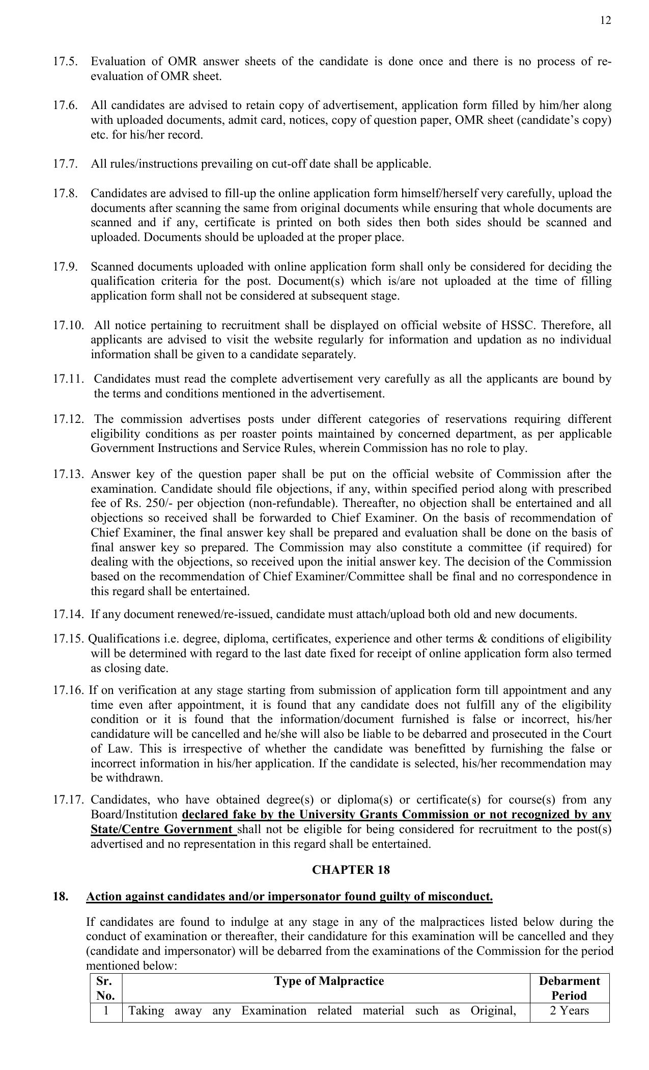 HSSC Group C Mains Recruitment 2026 – Apply Online for 3112 Posts - Page 12