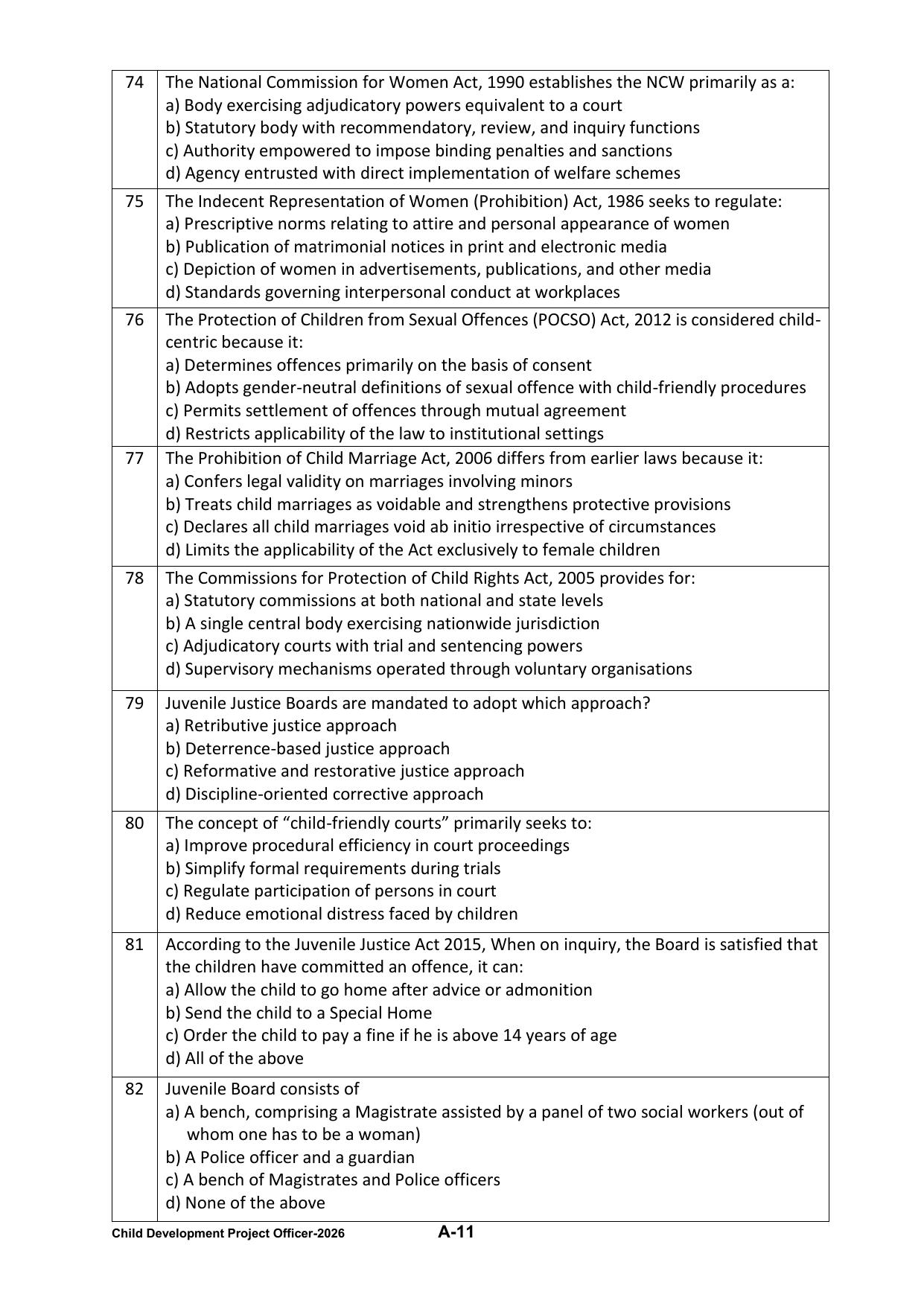 PPSC CDPO Question Paper 2026 - Page 11