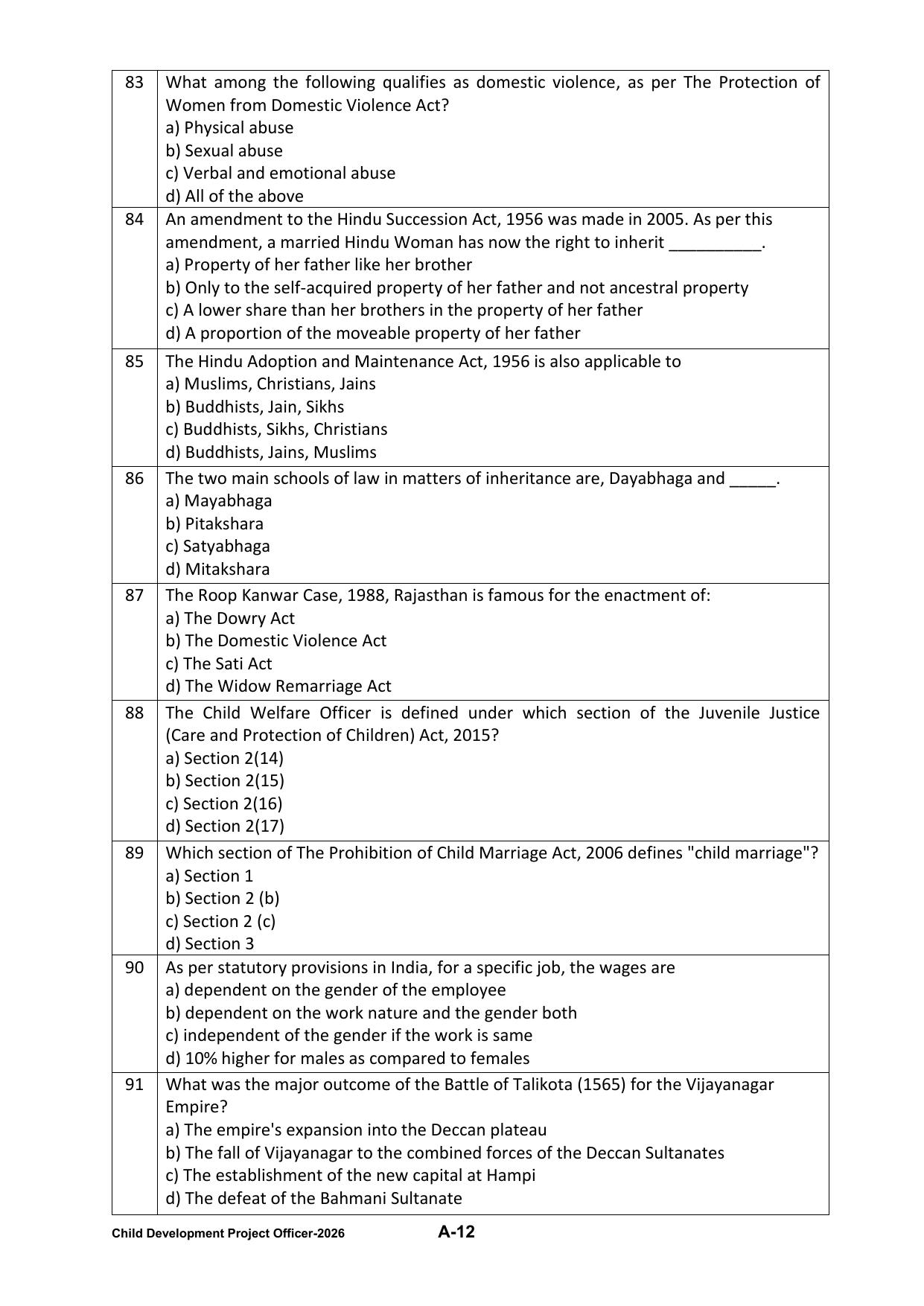 PPSC CDPO Question Paper 2026 - Page 12