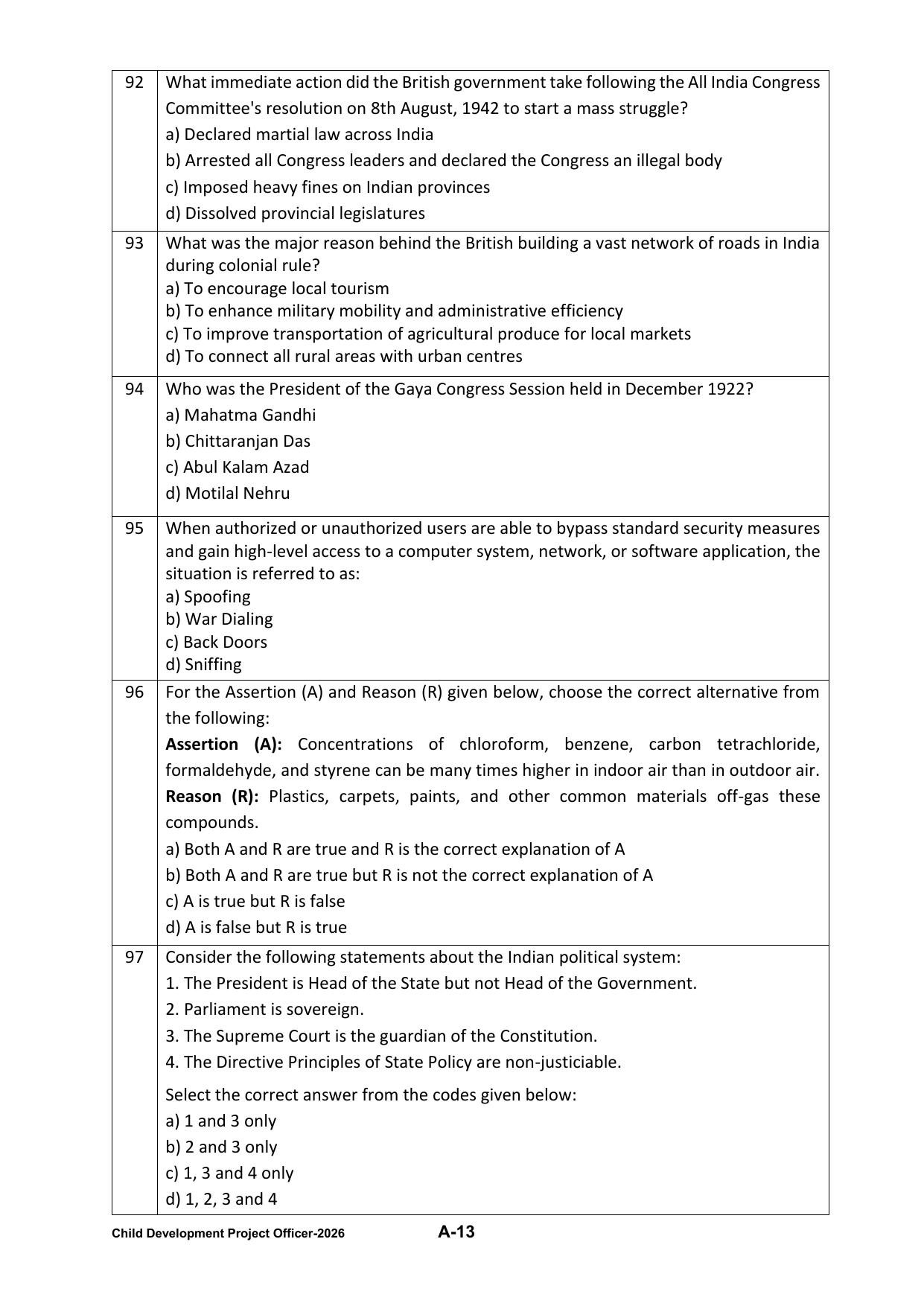 PPSC CDPO Question Paper 2026 - Page 13