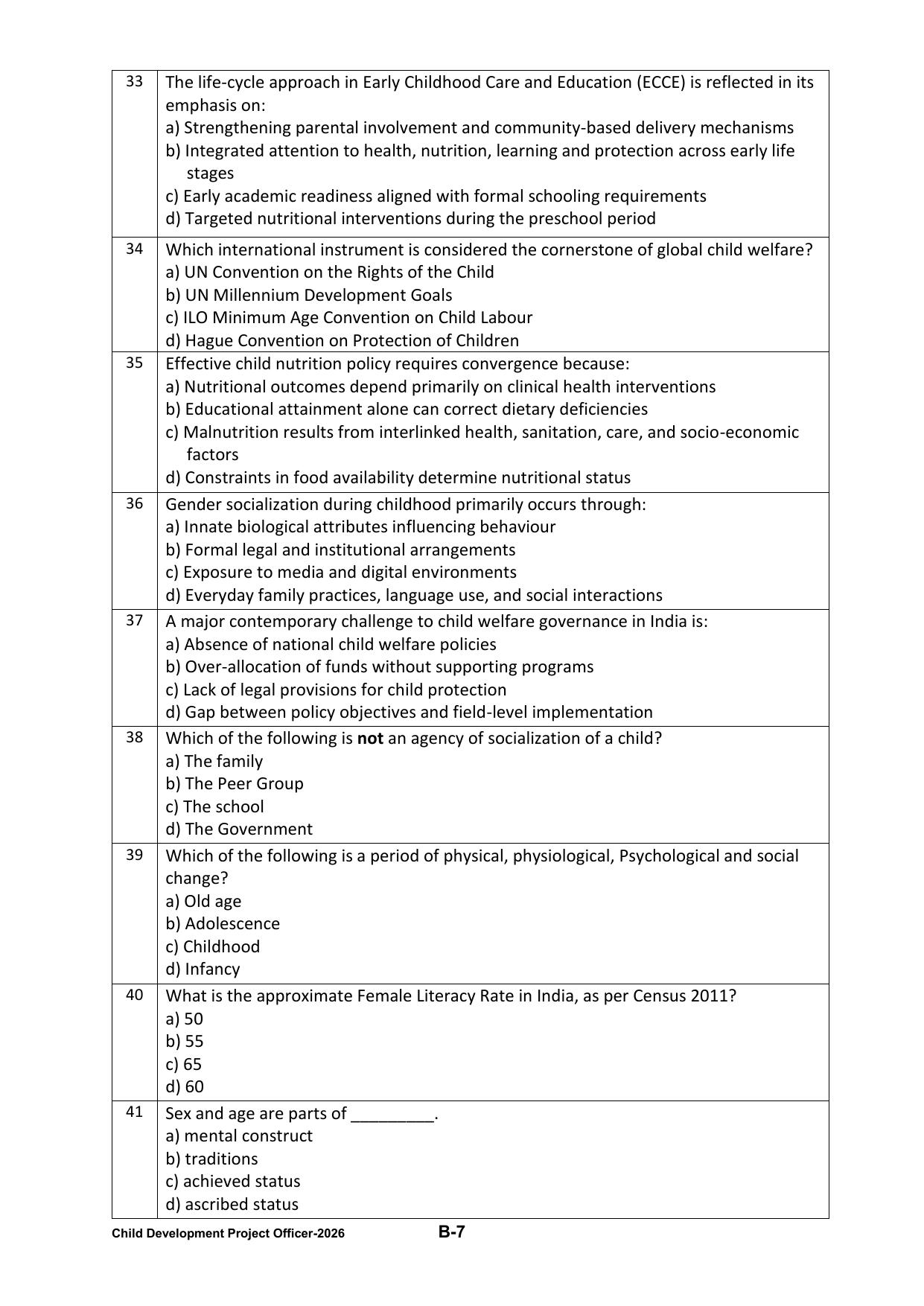PPSC CDPO Question Paper 2026 - Page 25