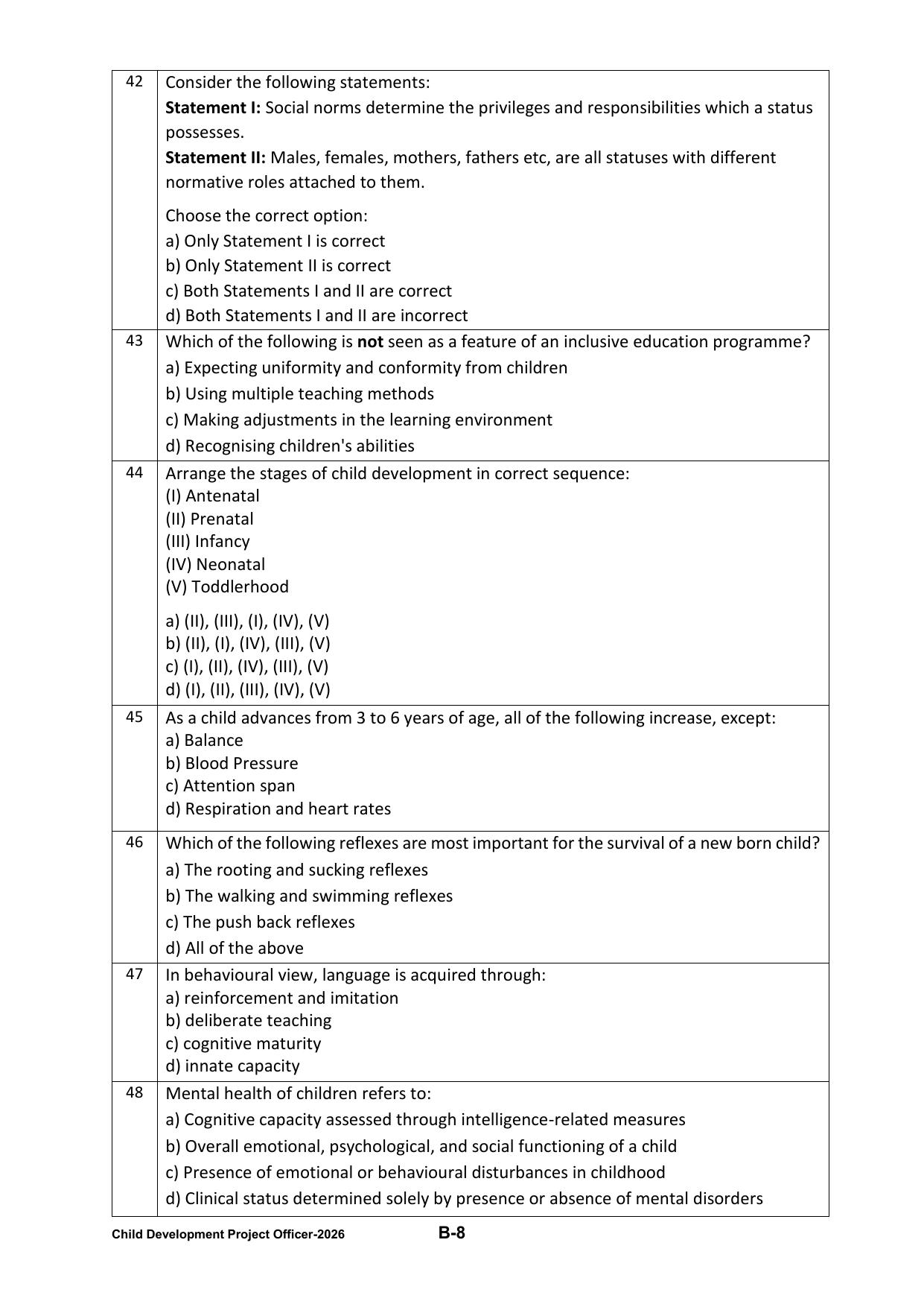 PPSC CDPO Question Paper 2026 - Page 26