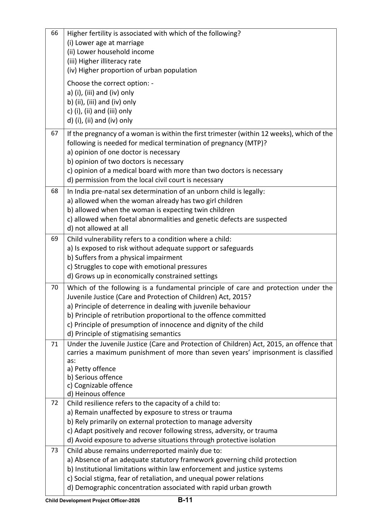 PPSC CDPO Question Paper 2026 - Page 29