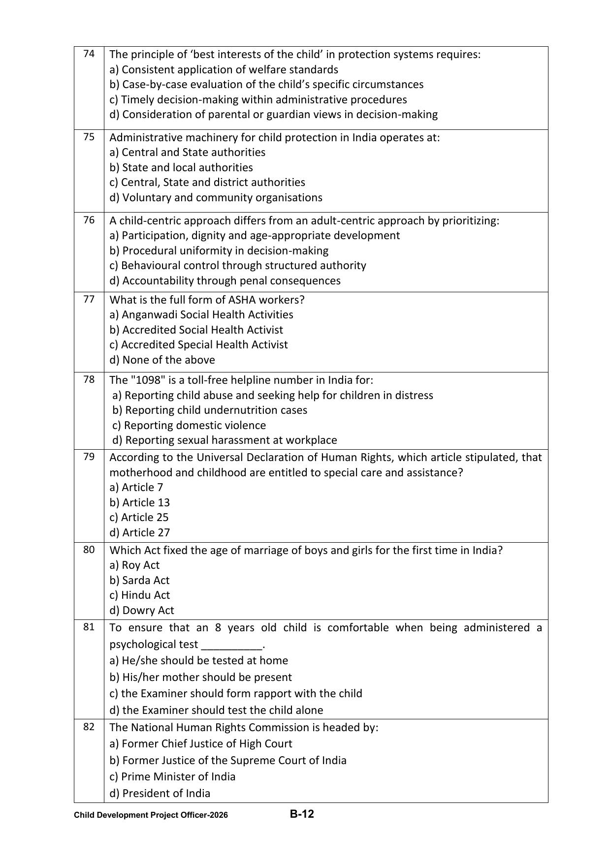 PPSC CDPO Question Paper 2026 - Page 30