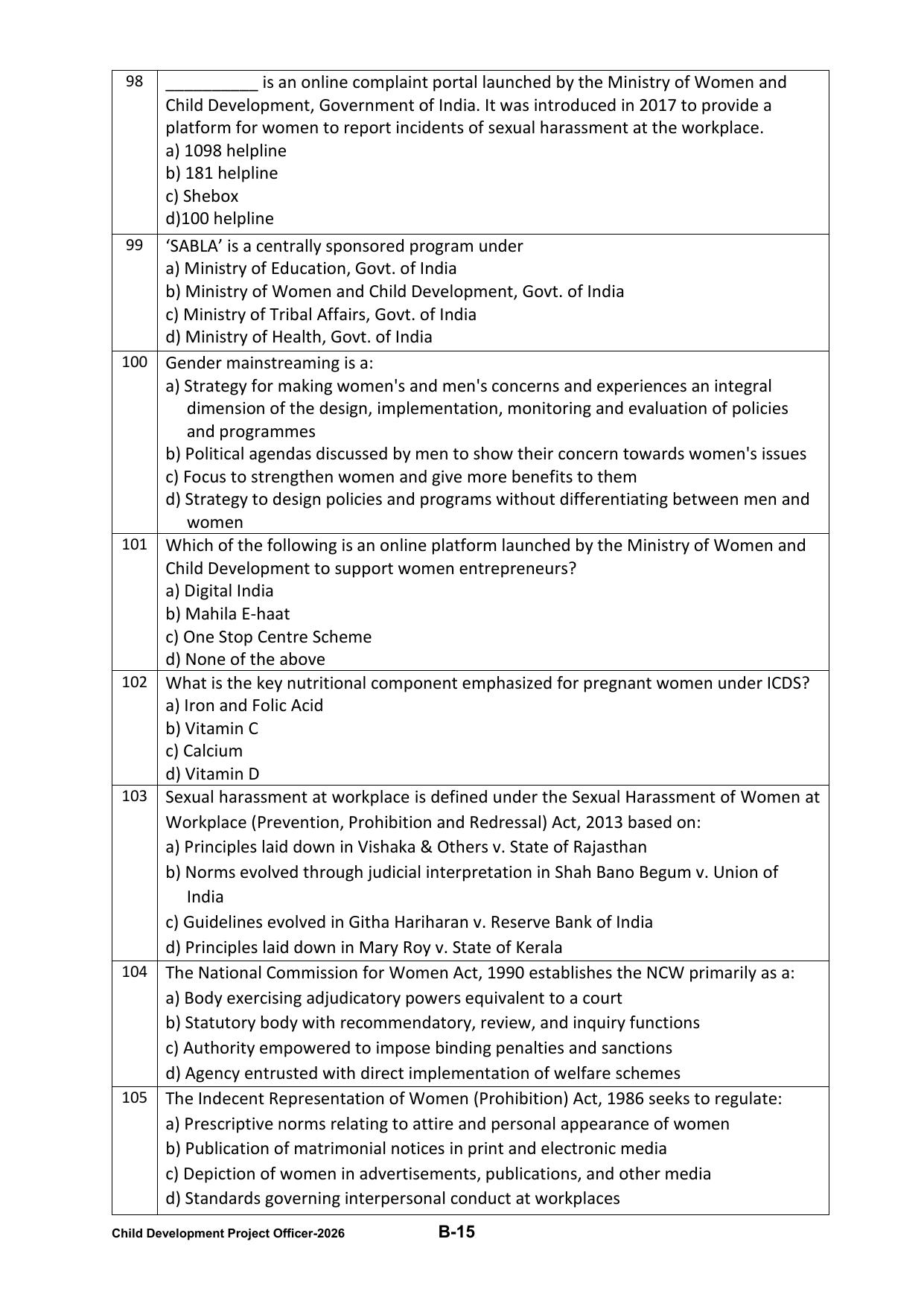 PPSC CDPO Question Paper 2026 - Page 33