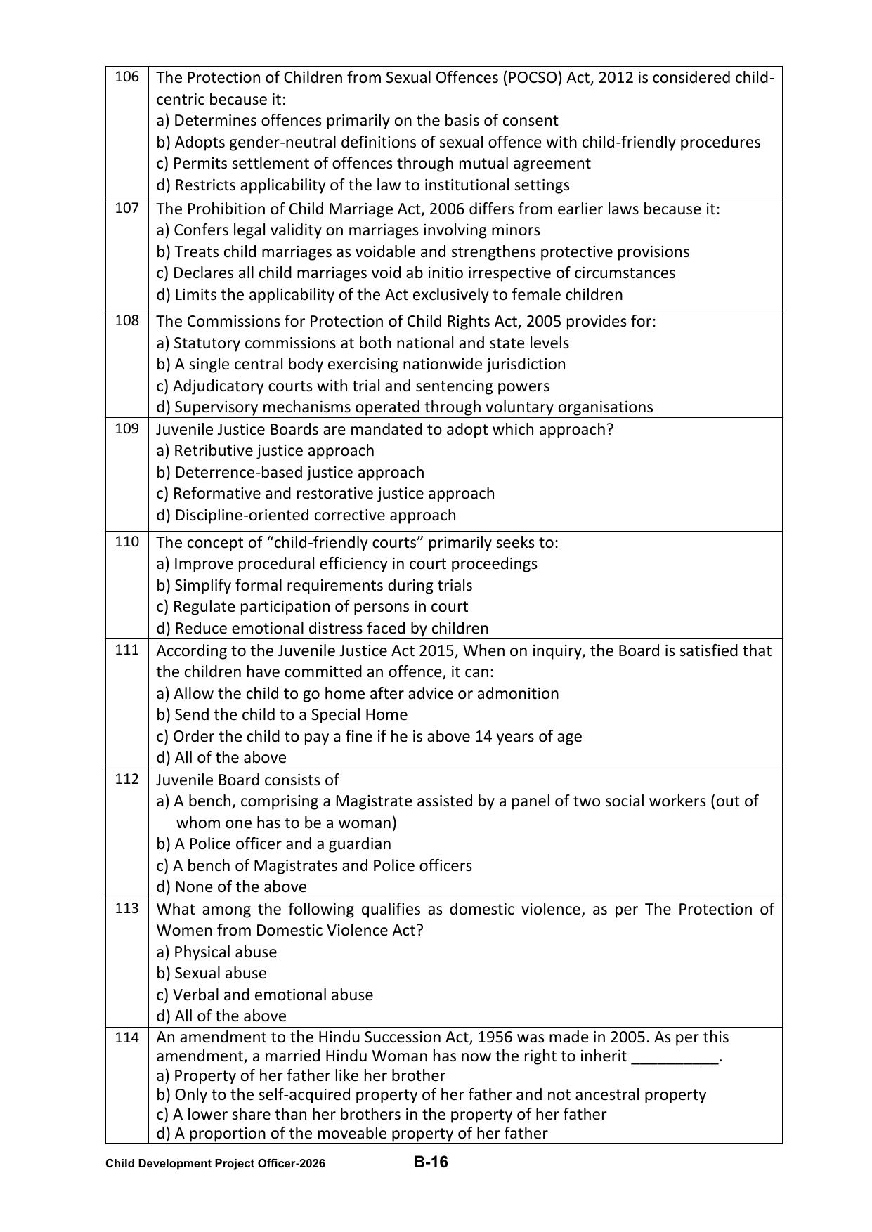 PPSC CDPO Question Paper 2026 - Page 34