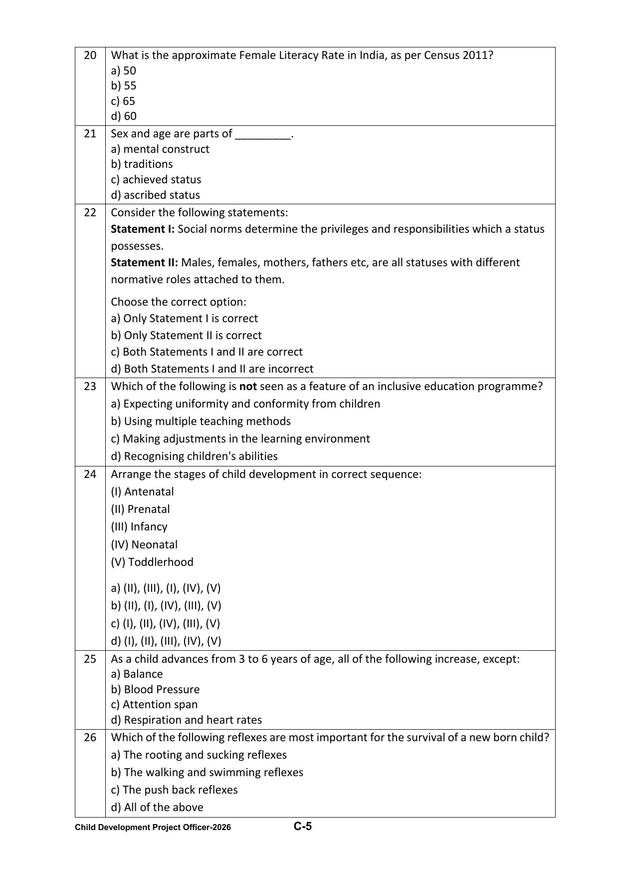 PPSC CDPO Question Paper 2026 - Page 41