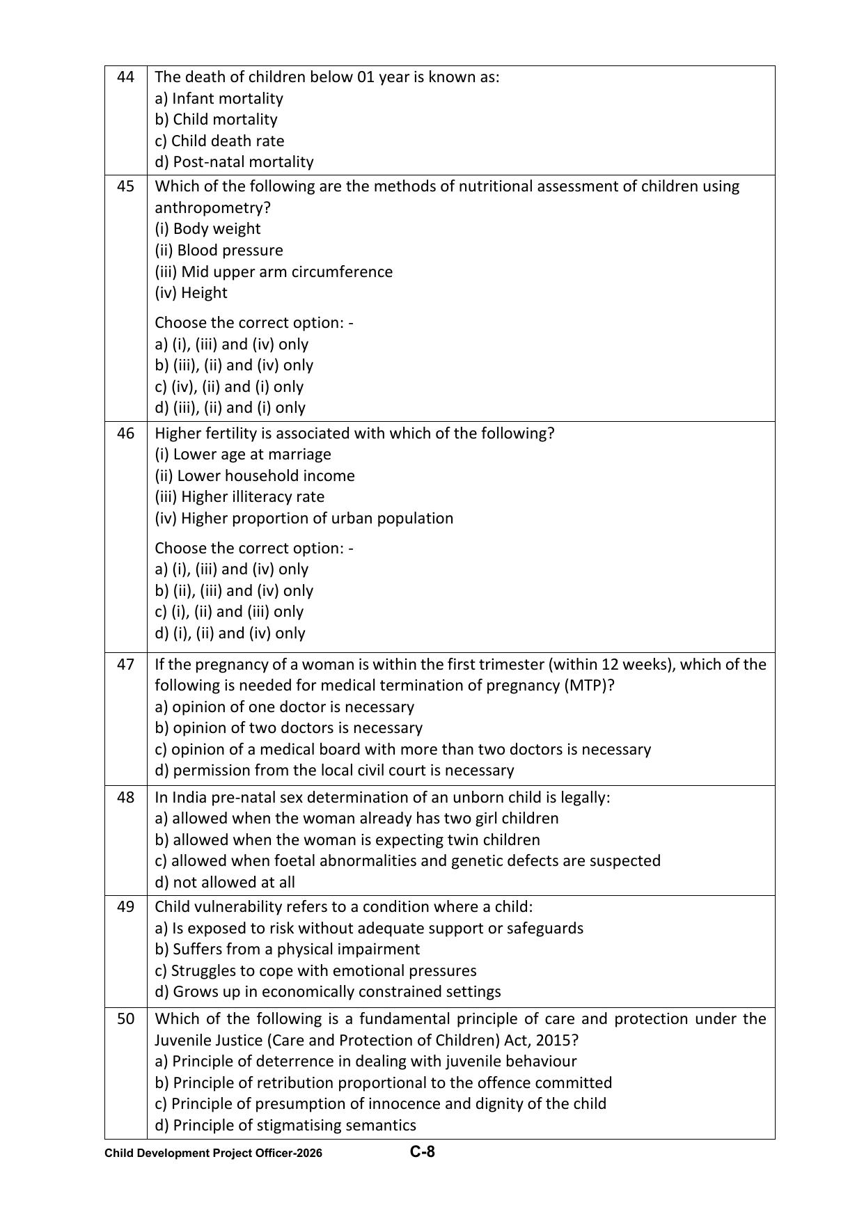 PPSC CDPO Question Paper 2026 - Page 44