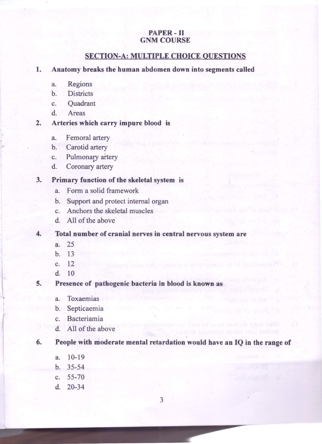 SPSC Multi Purpose Health Worker Old Papers PDF Download - Page 2