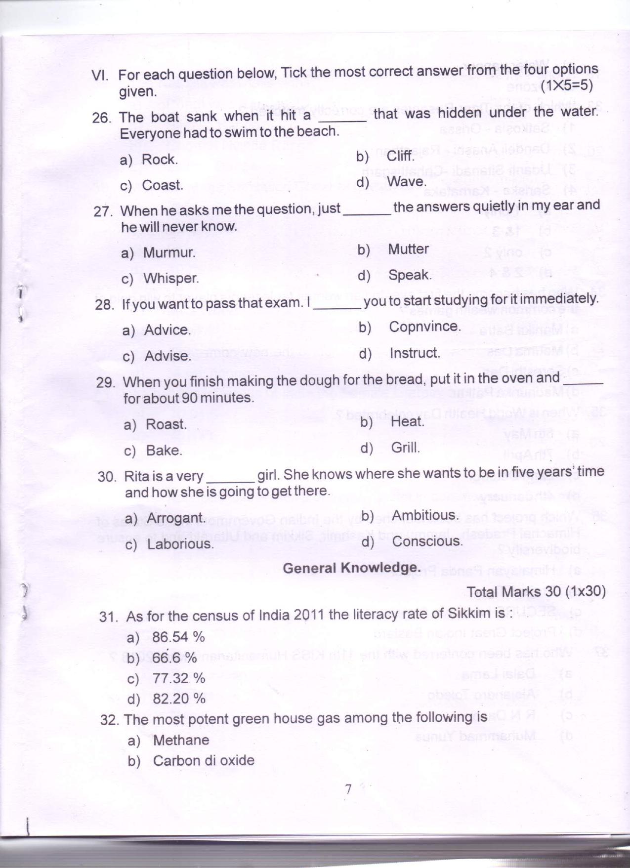 PDF Download Of SPSC MPHW General English & General Knowledge Previous Papers - Page 6