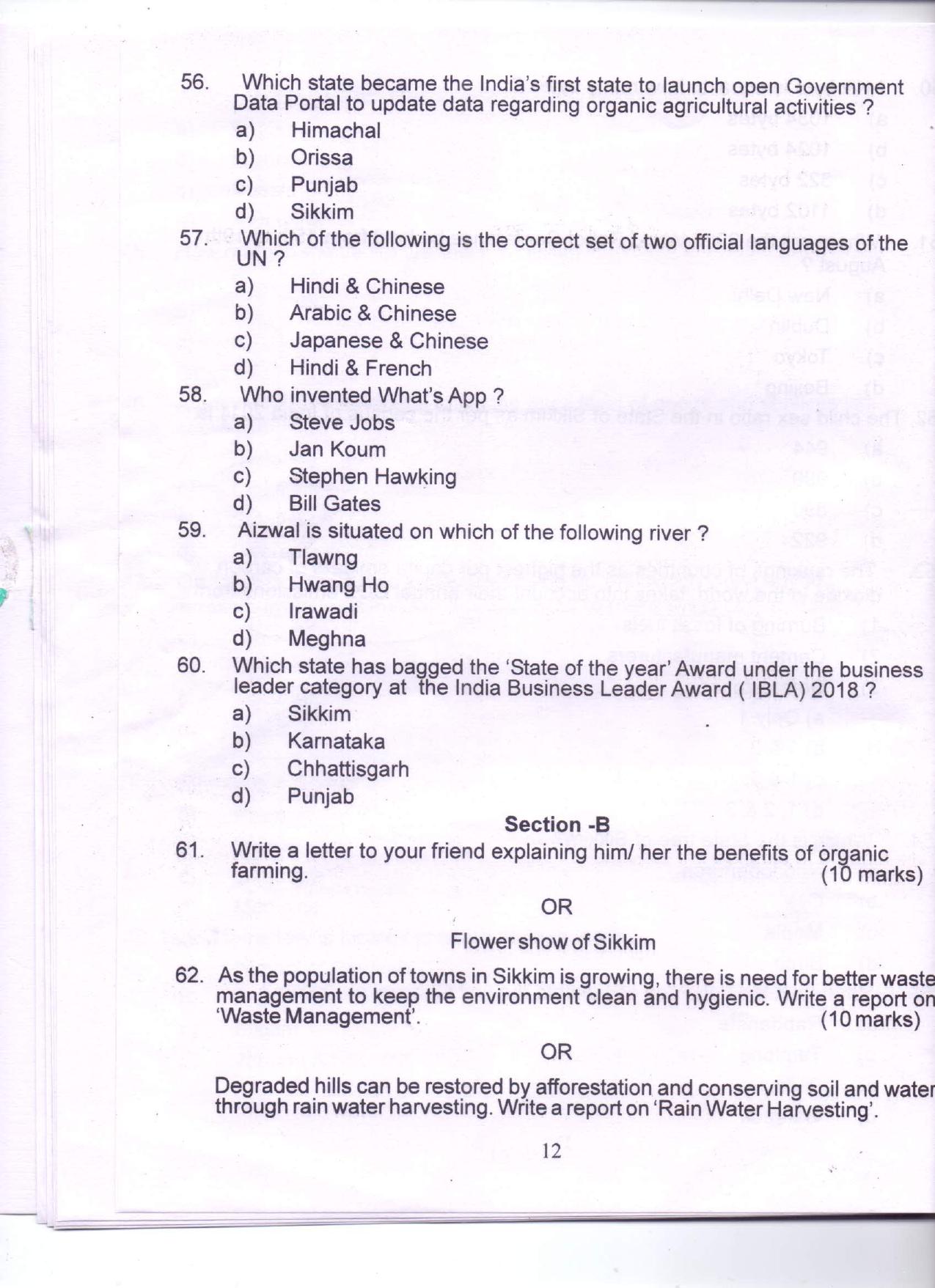 PDF Download Of SPSC MPHW General English & General Knowledge Previous Papers - Page 11