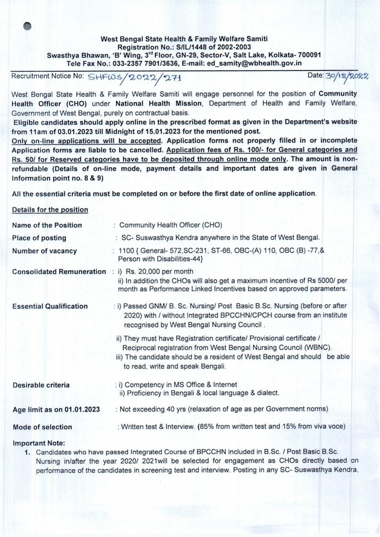 WB Health Invites Application for 1100 Community Health Officer Recruitment 2023 - Page 2