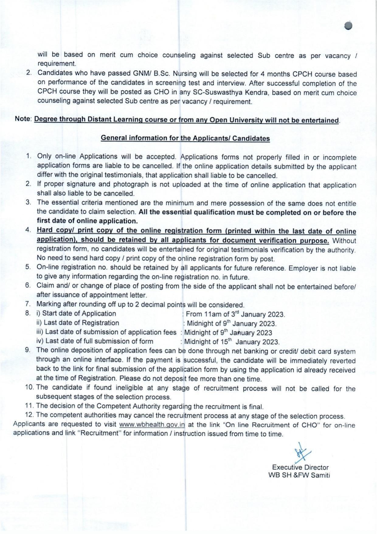 WB Health Invites Application for 1100 Community Health Officer Recruitment 2023 - Page 1