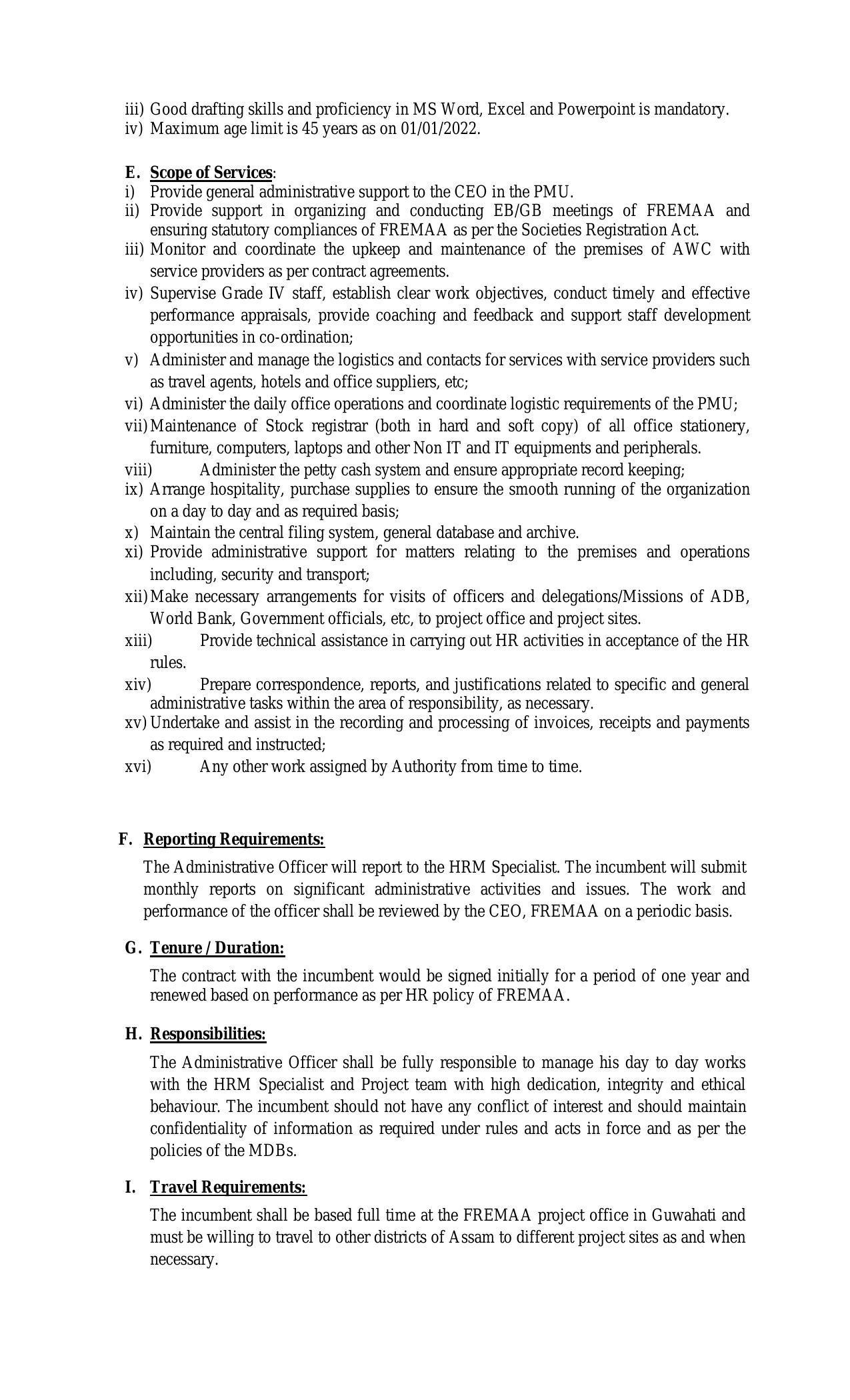 FREMA Invites Application for Administrative Officer Recruitment 2022 - Page 2