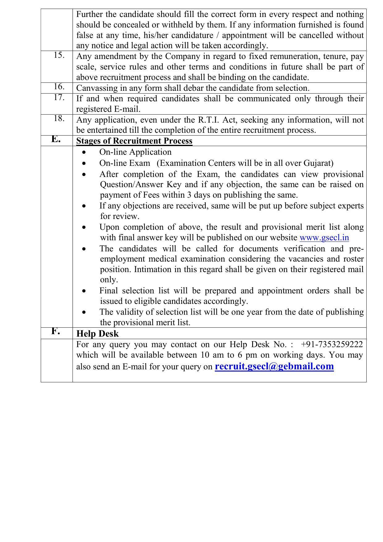 Gujarat State Electricity Corporation Limited (GSECL) Invites Application for 40 Vidyut Sahayak Recruitment 2023 - Page 8
