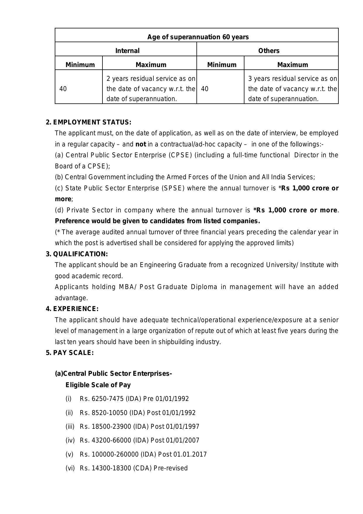 Goa Shipyard Limited Invites Application for Director Recruitment 2022 - Page 1
