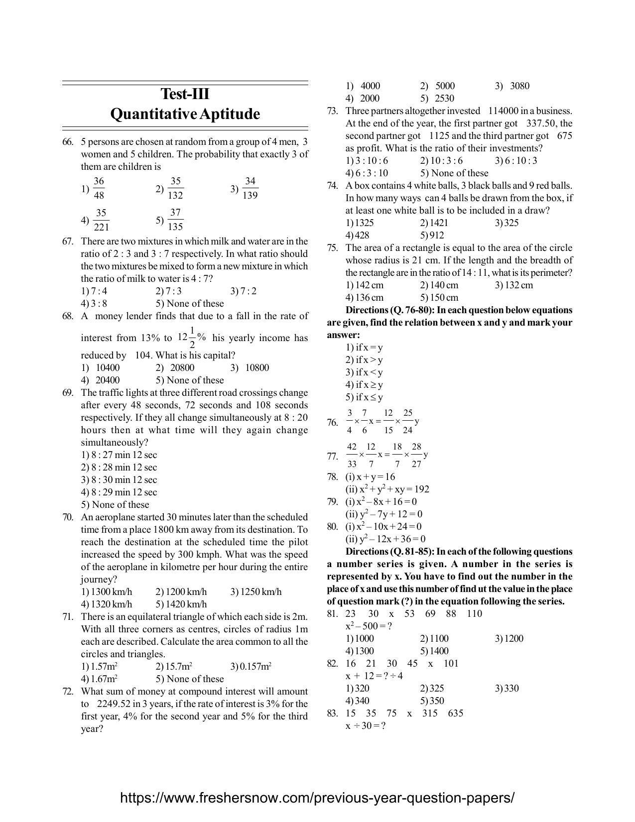 IBPS Specialist Officer Previous Year Question Paper - Page 9