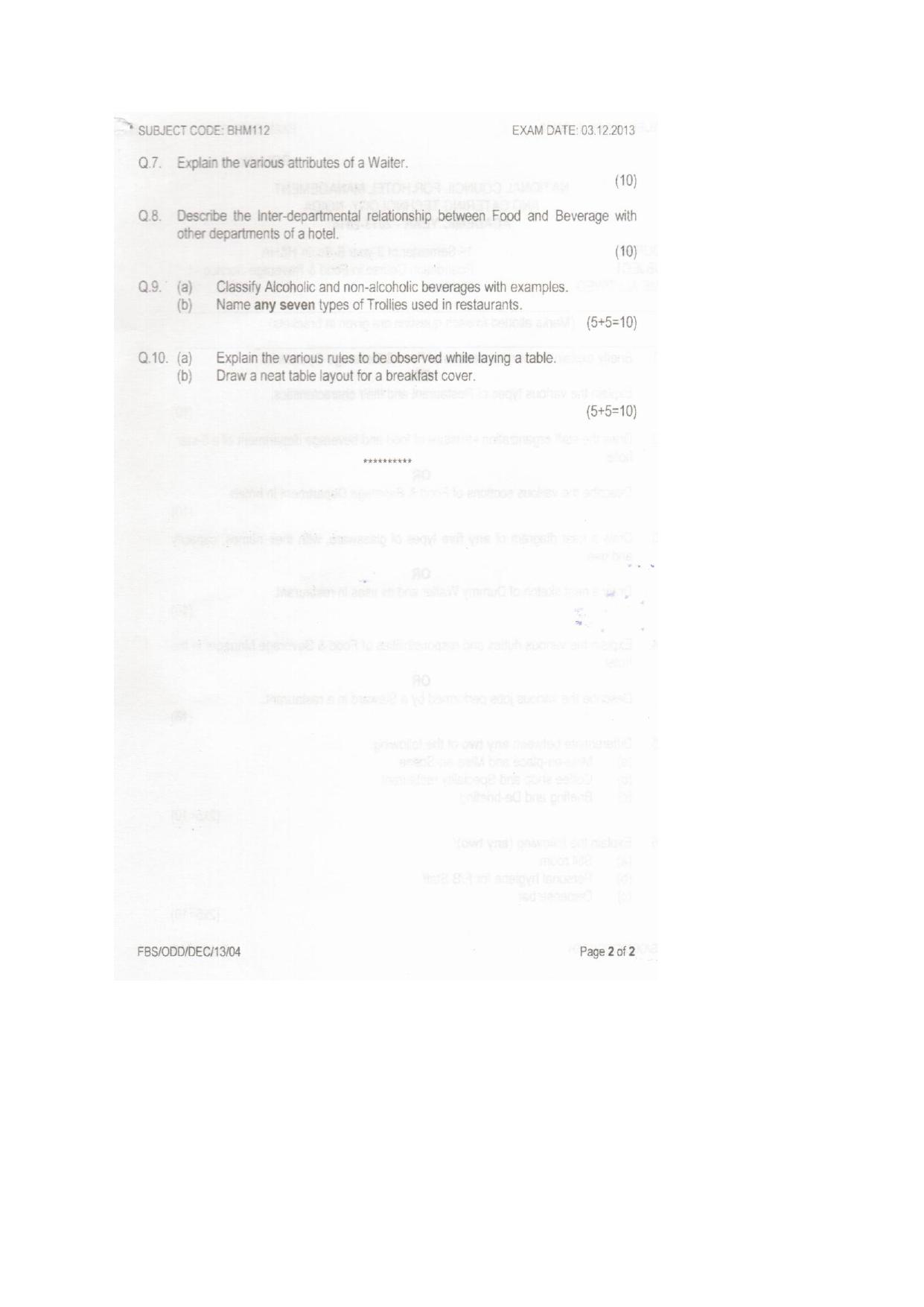 VCRC Catering & Hospitality Management Sample Paper - Page 4