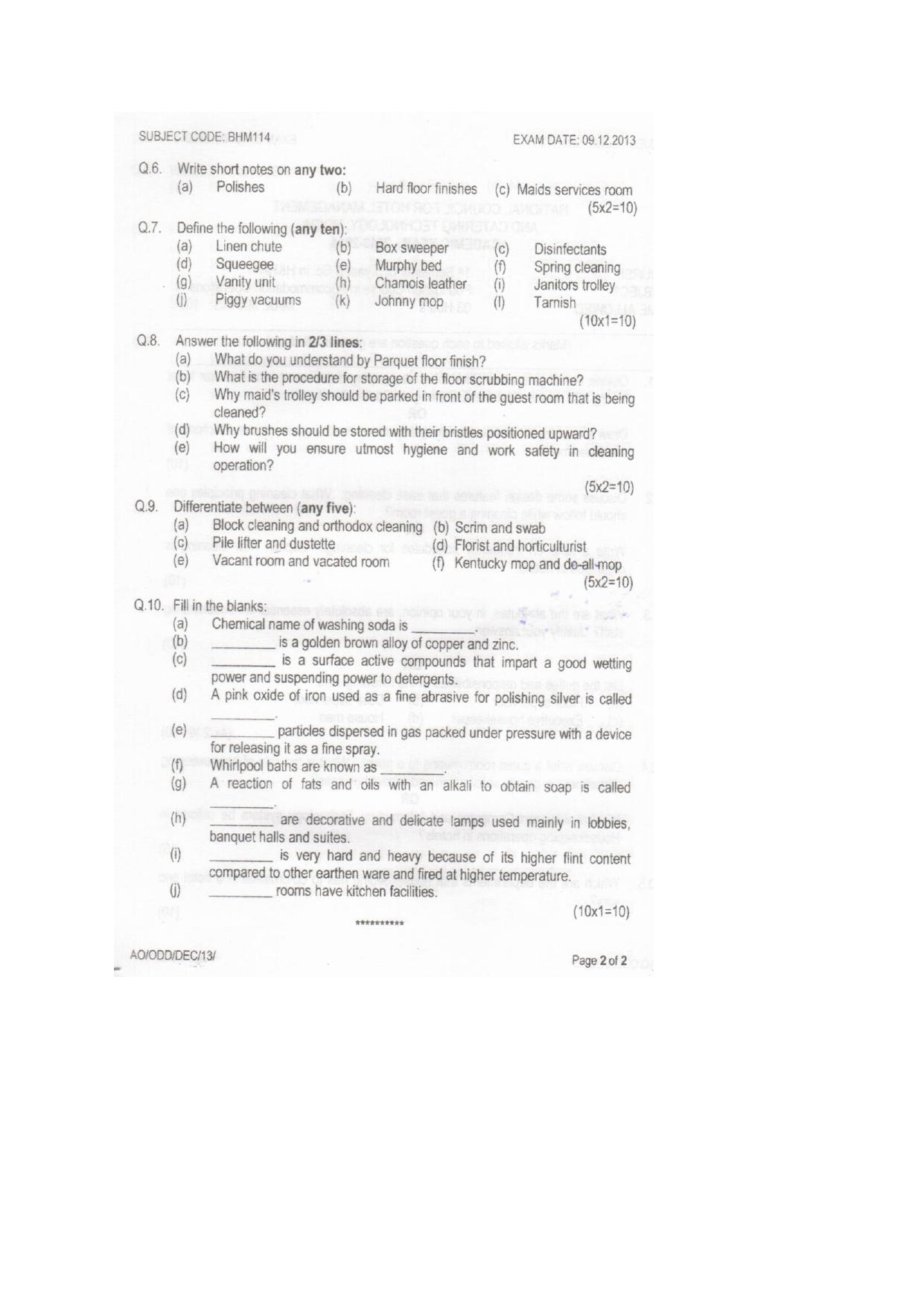 VCRC Catering & Hospitality Management Sample Paper - Page 6