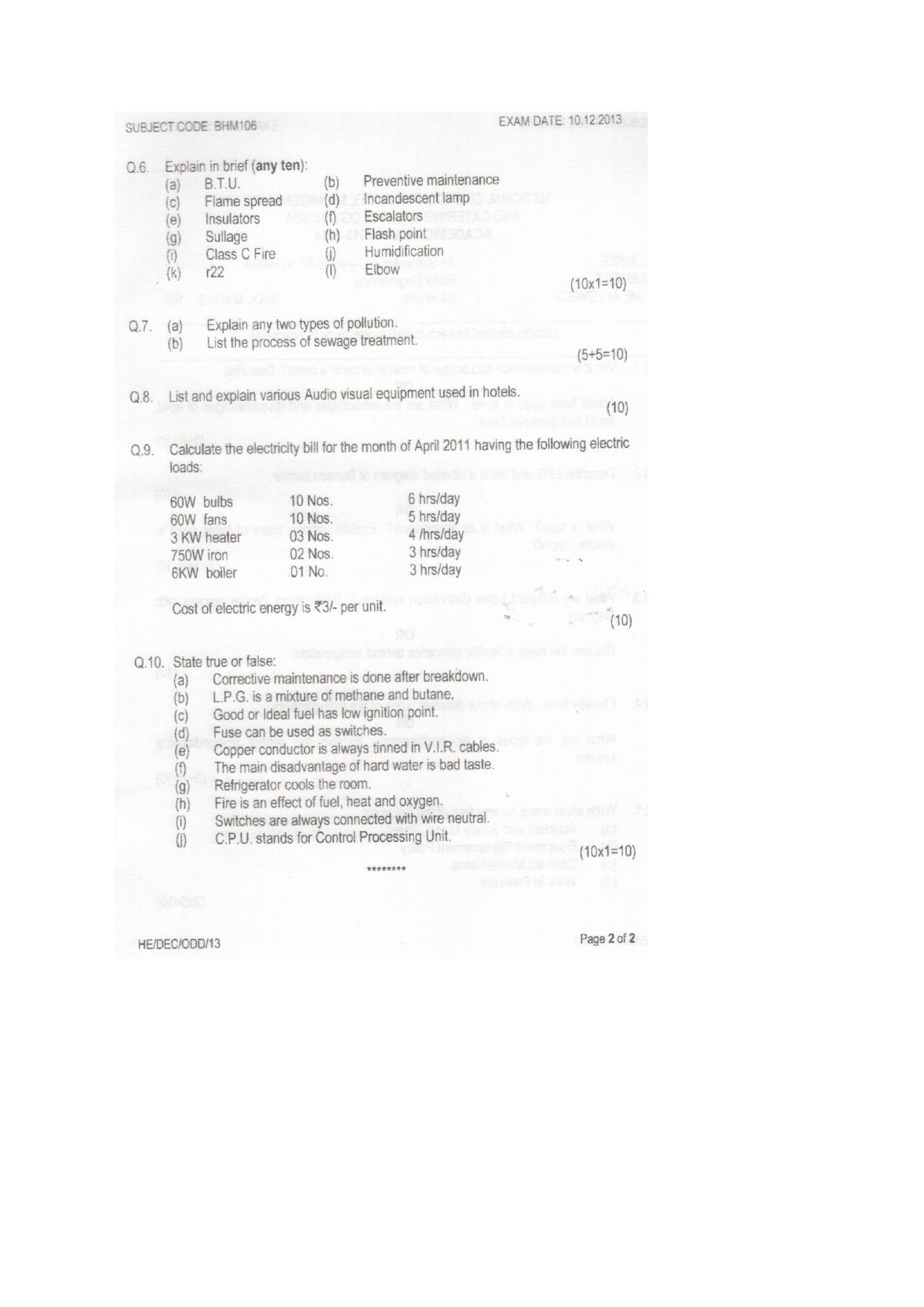 VCRC Catering & Hospitality Management Sample Paper - Page 12