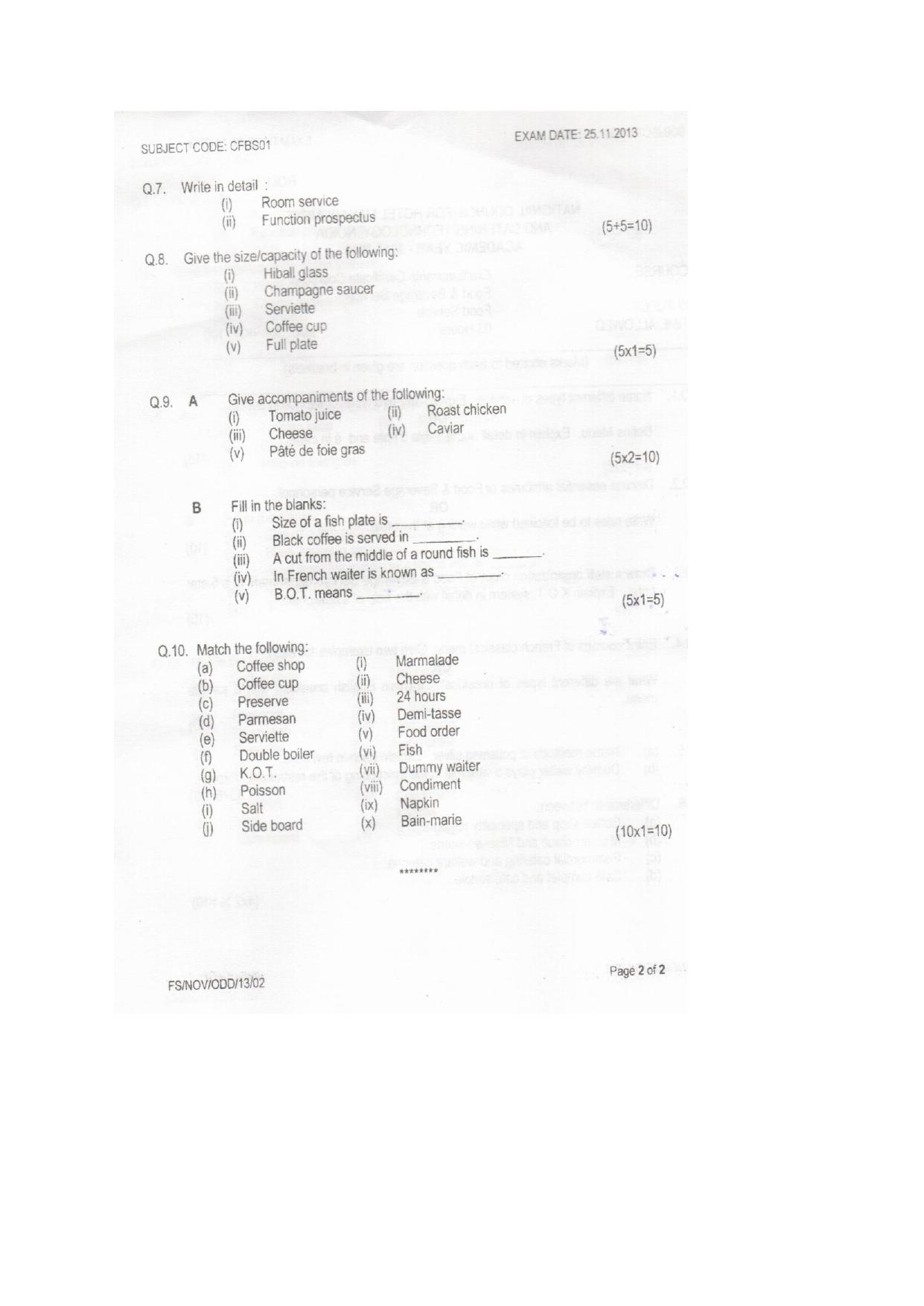 VCRC Catering & Hospitality Management Sample Paper - Page 16