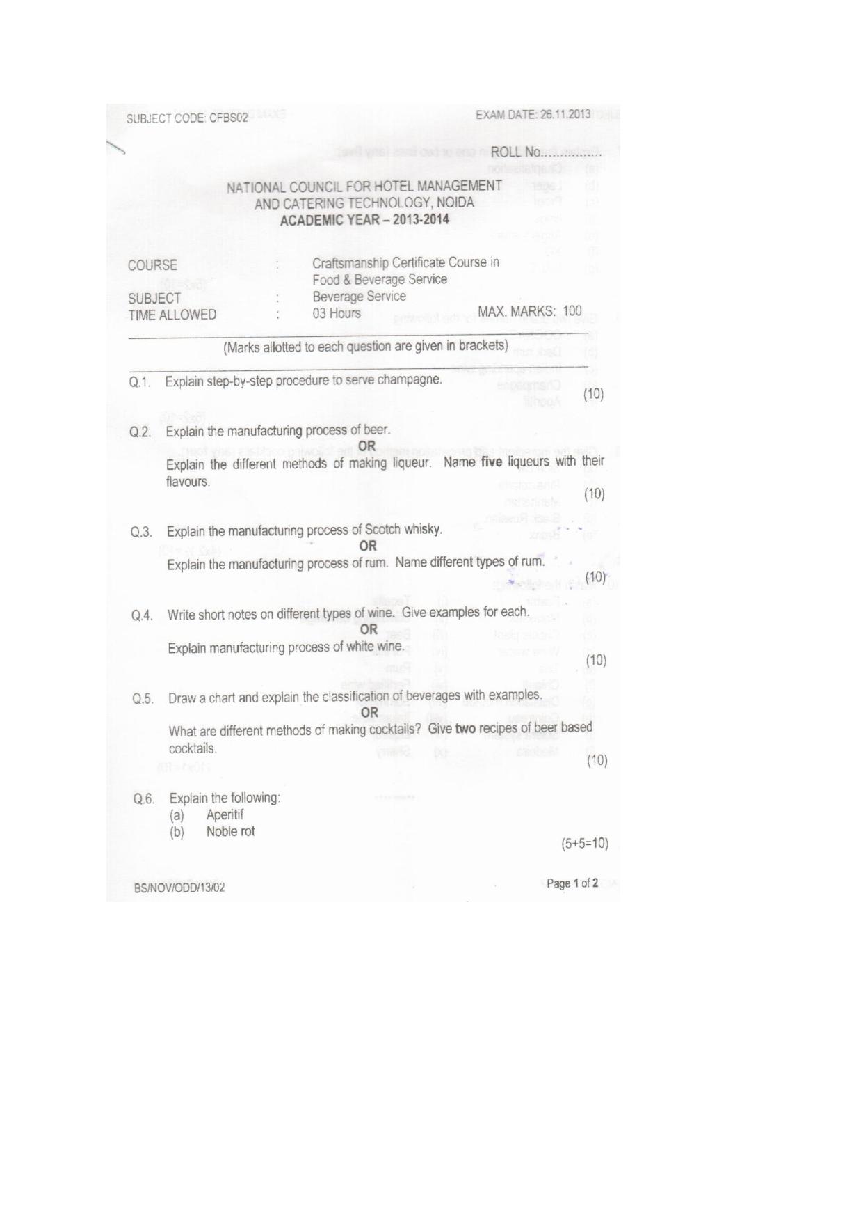 VCRC Catering & Hospitality Management Sample Paper - Page 17