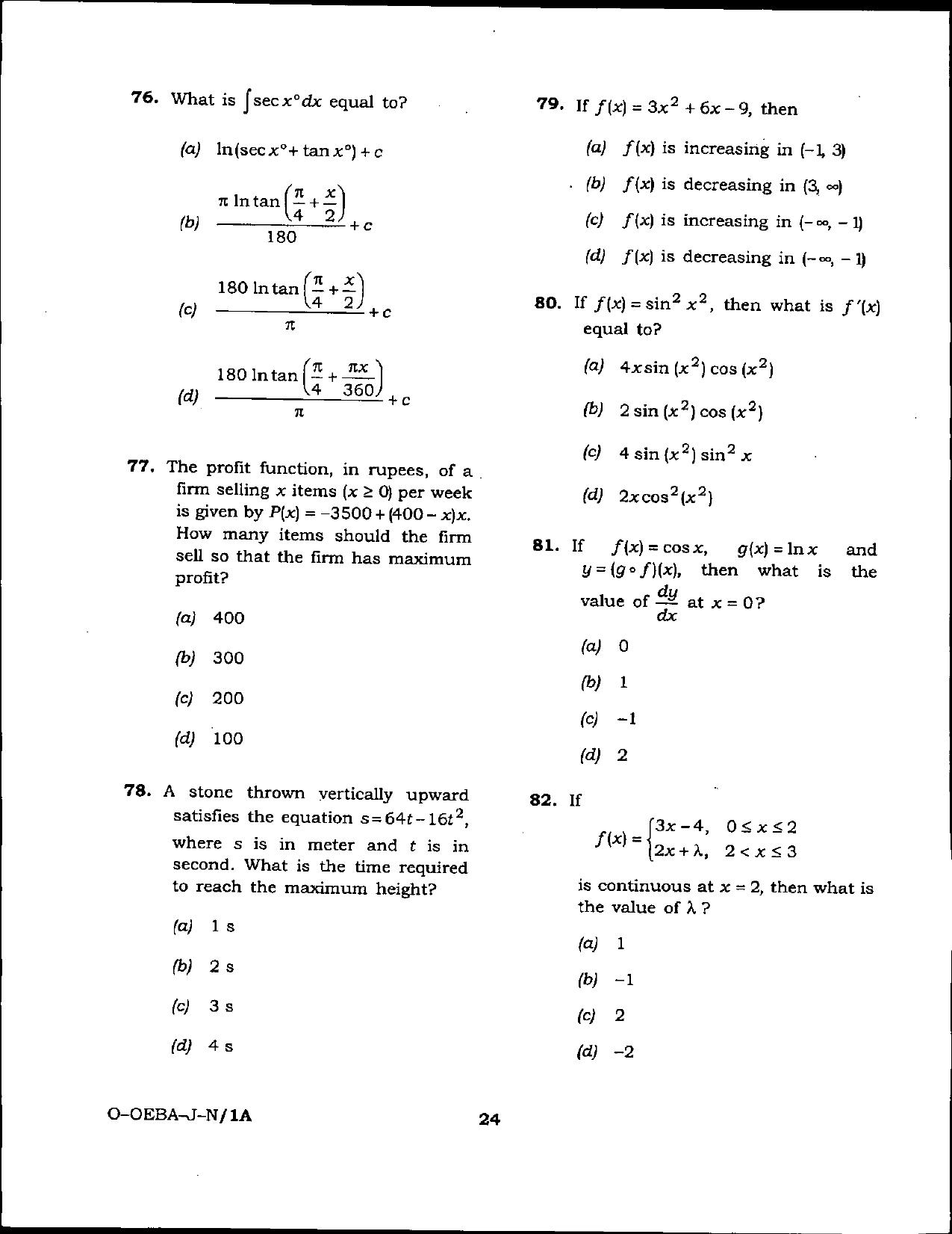 Odisha Junior Clerk Question Paper - General Mathematics - Page 24