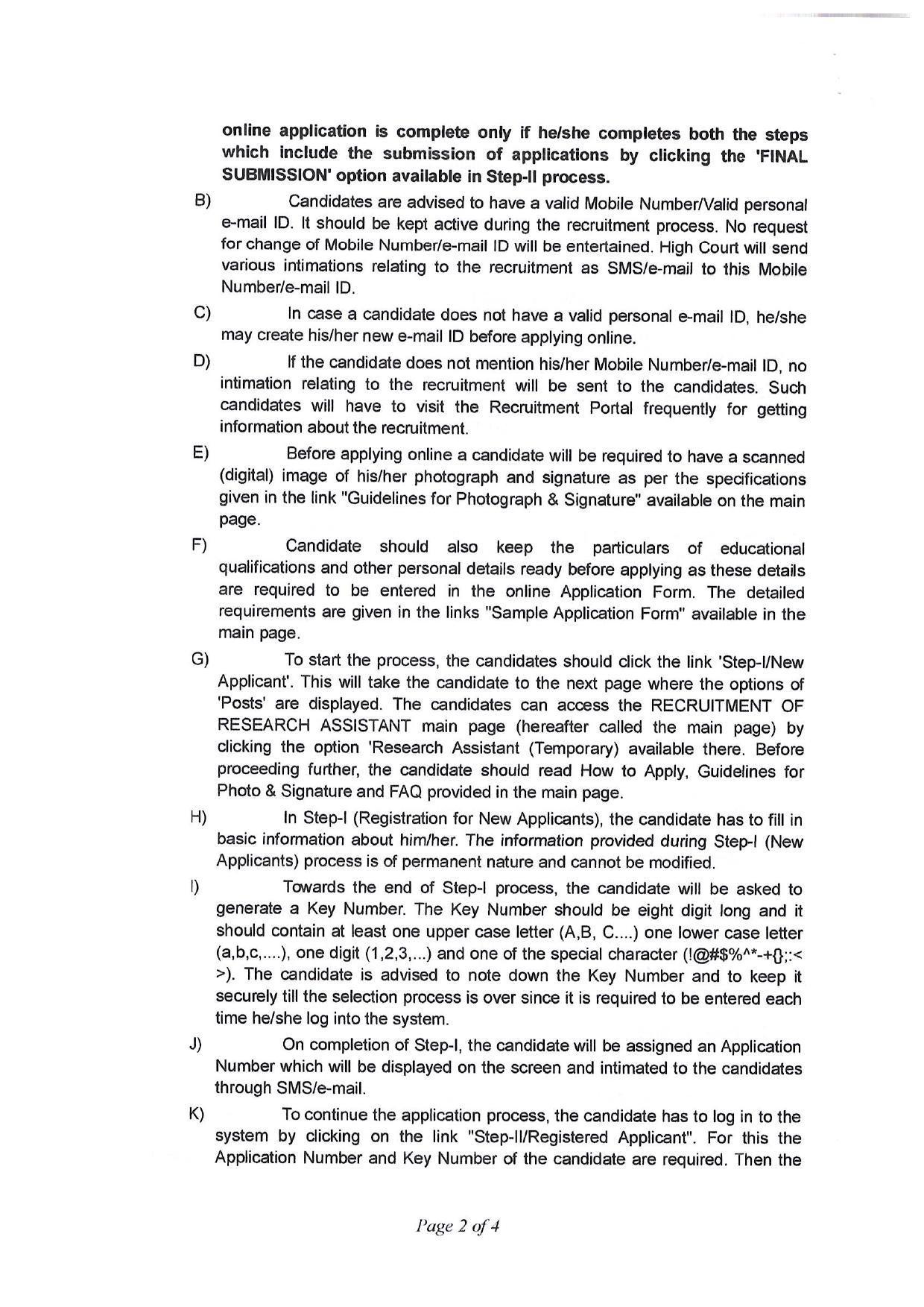 High Court of Kerala Invites Application for 15 Research Assistant Recruitment 2022 - Page 1