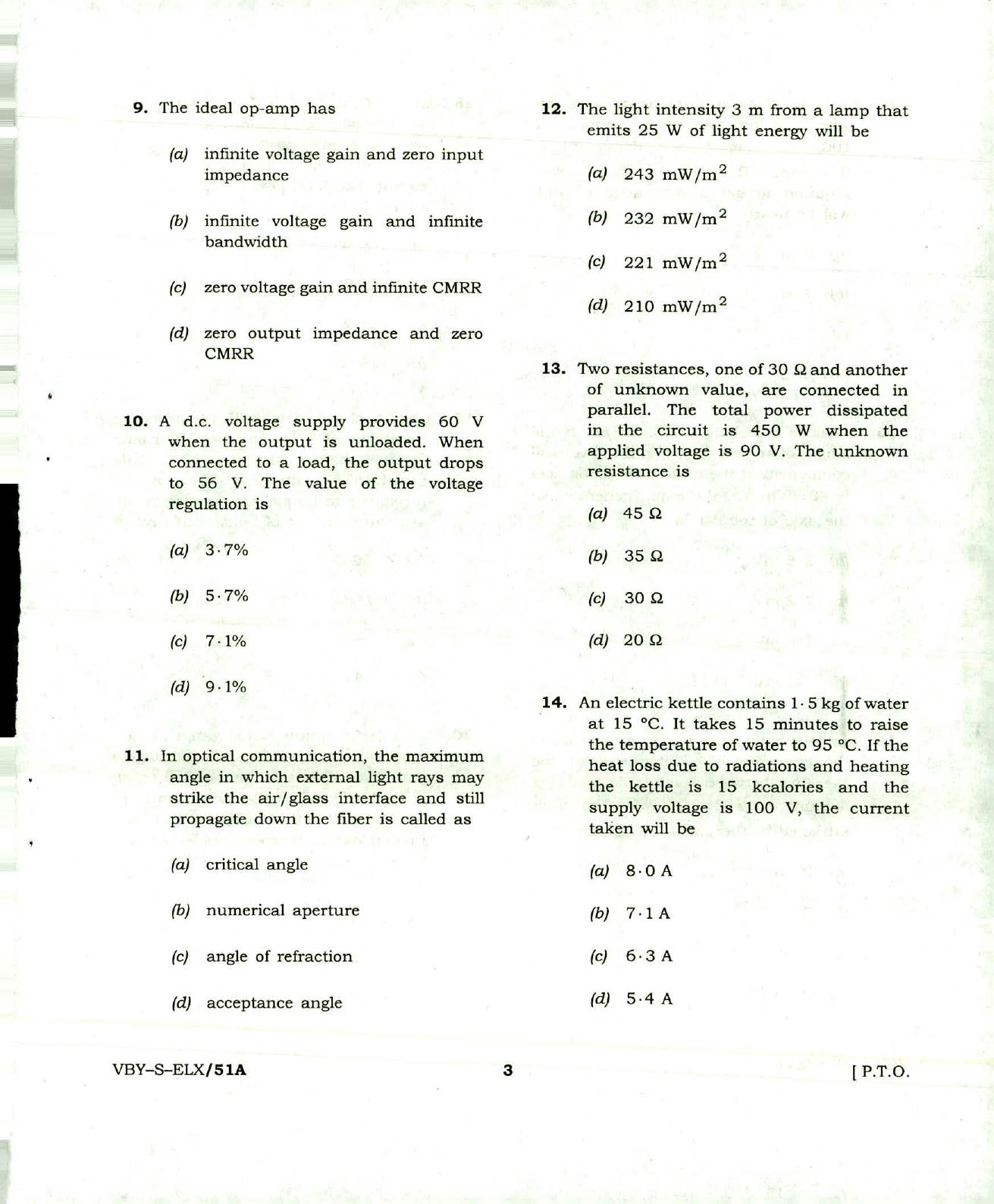 Electricity Department Lakshadweep Sample Papers: Electronic Engineering - Page 3
