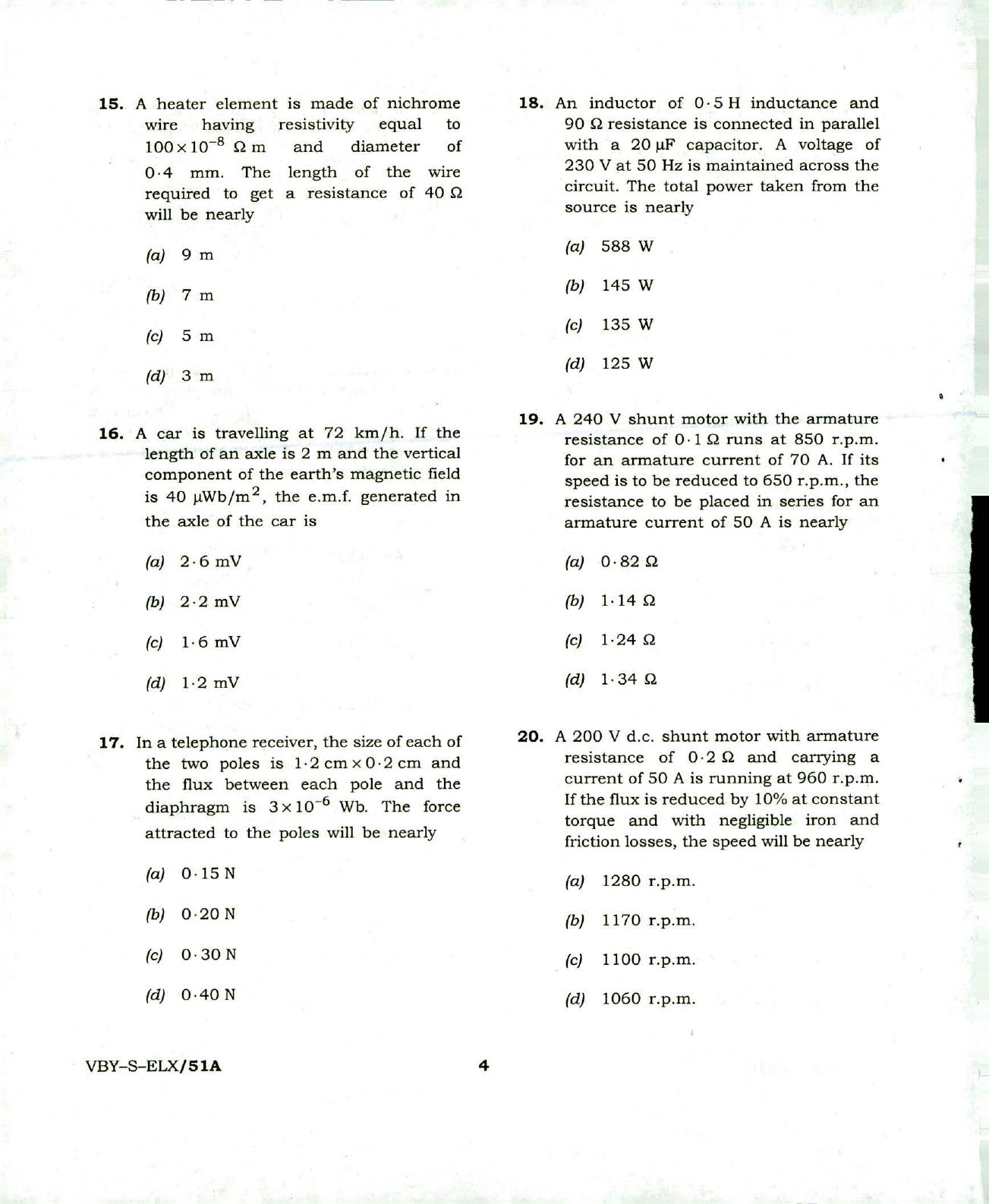 Electricity Department Lakshadweep Sample Papers: Electronic Engineering - Page 4