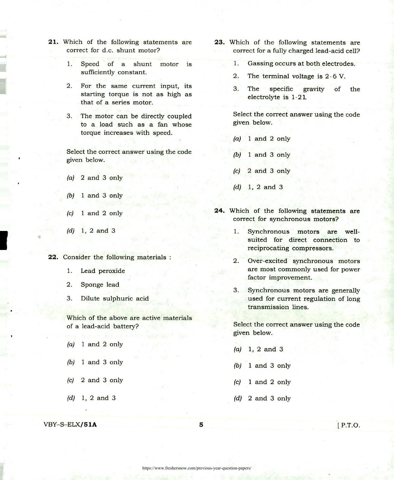 Electricity Department Lakshadweep Sample Papers: Electronic Engineering - Page 5