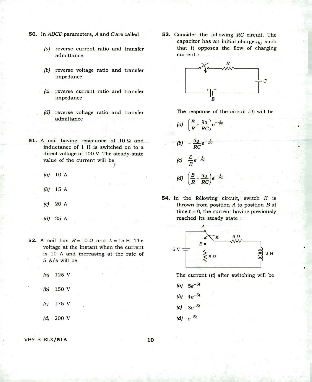 Electricity Department Lakshadweep Sample Papers: Electronic Engineering - Page 10