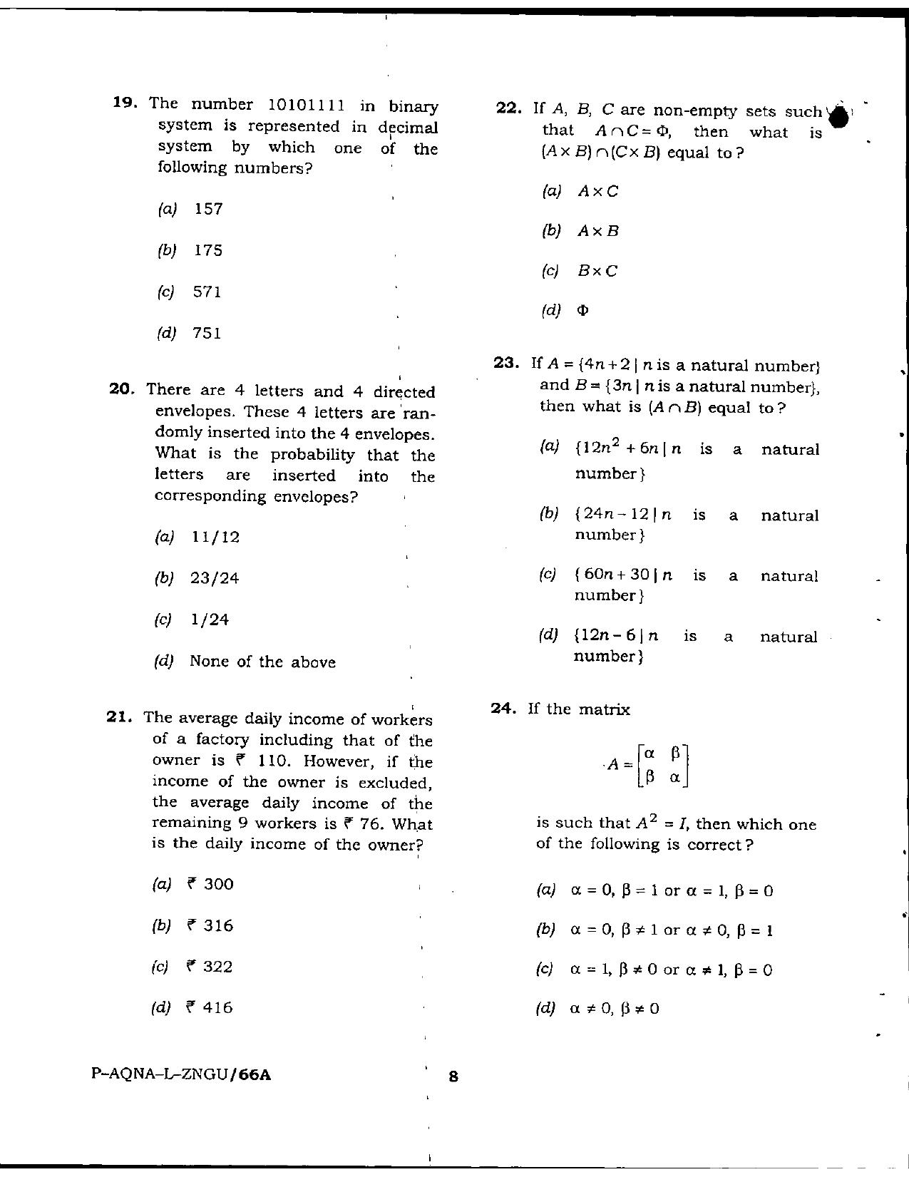 JHC Assistant Model Question Paper - Page 8