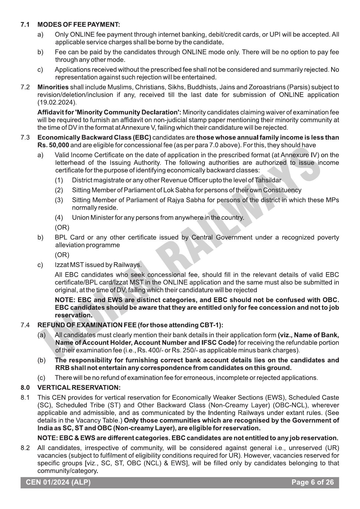 RRB ALP Recruitment 2024 Notification: Railways Assistant Loco Pilot Eligibility, Salary - Page 7