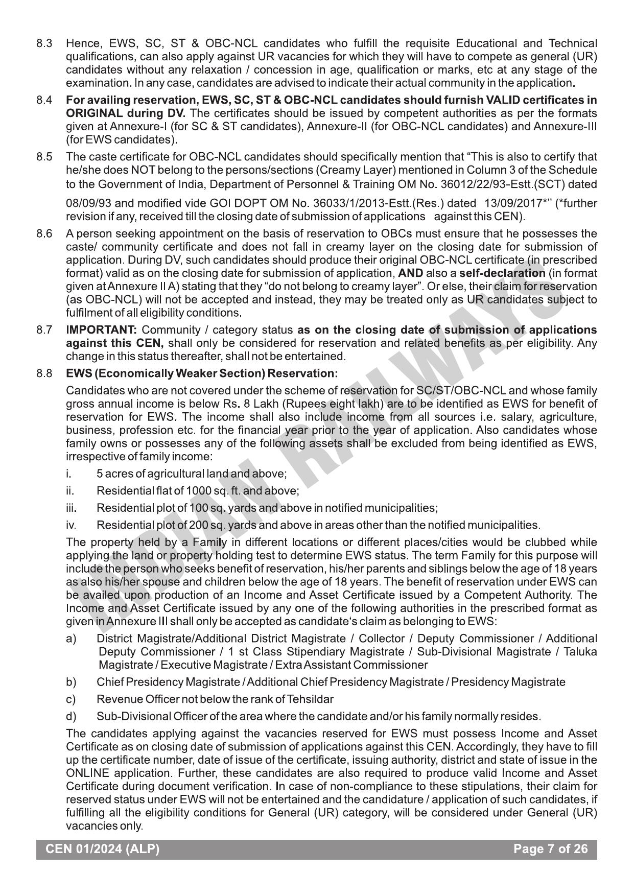 RRB ALP Recruitment 2024 Notification: Railways Assistant Loco Pilot Eligibility, Salary - Page 8