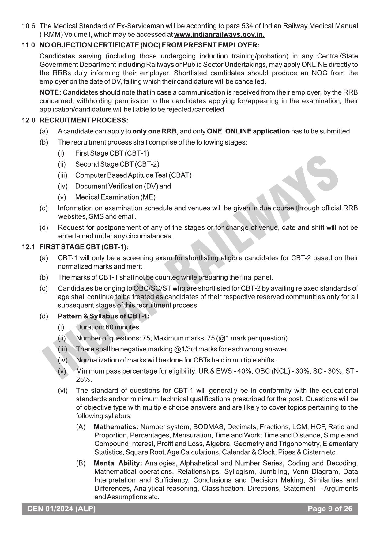 RRB ALP Recruitment 2024 Notification: Railways Assistant Loco Pilot Eligibility, Salary - Page 10