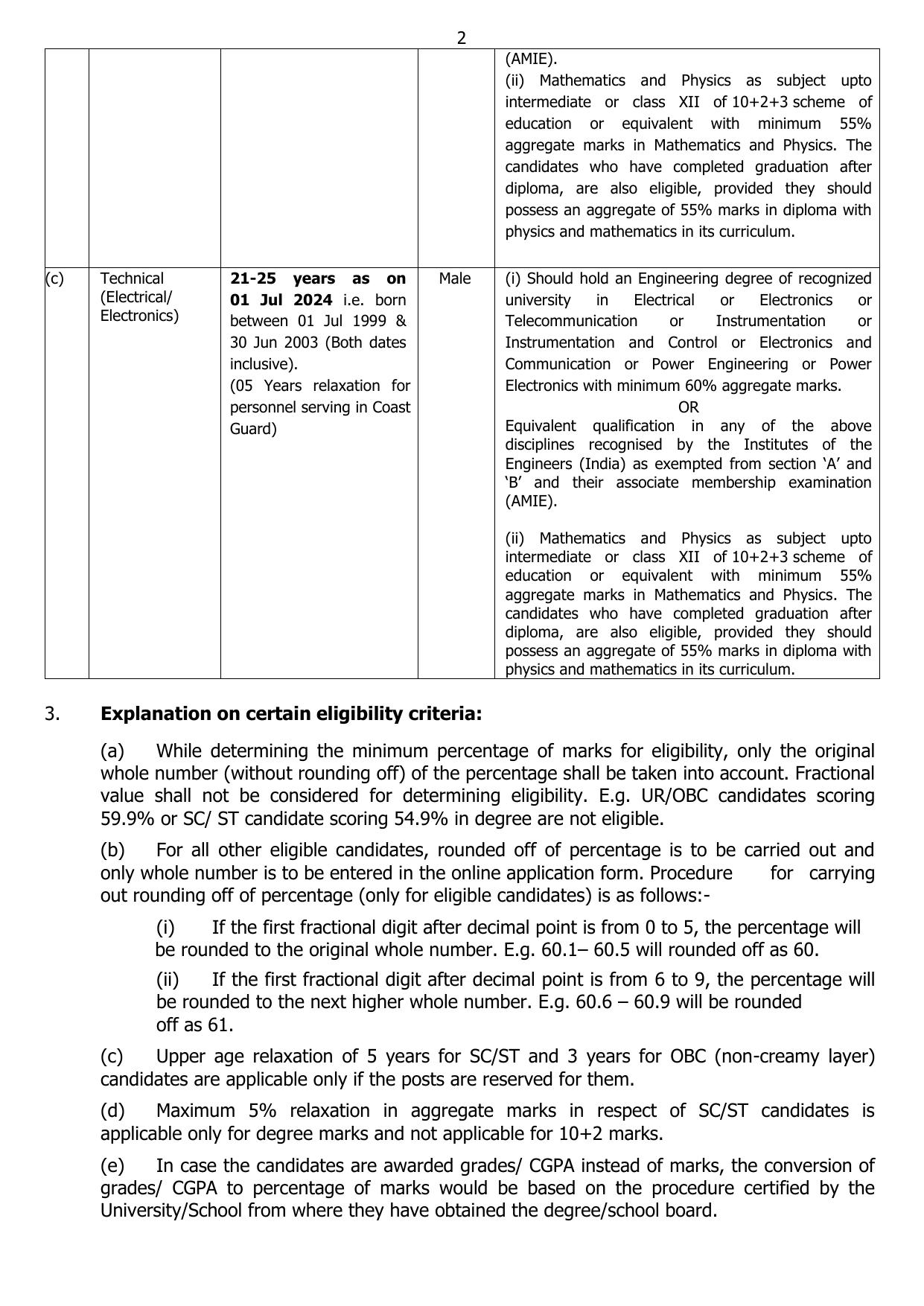Indian Coast Guard (ICG) Assistant Commandant Recruitment 2024 - Page 2