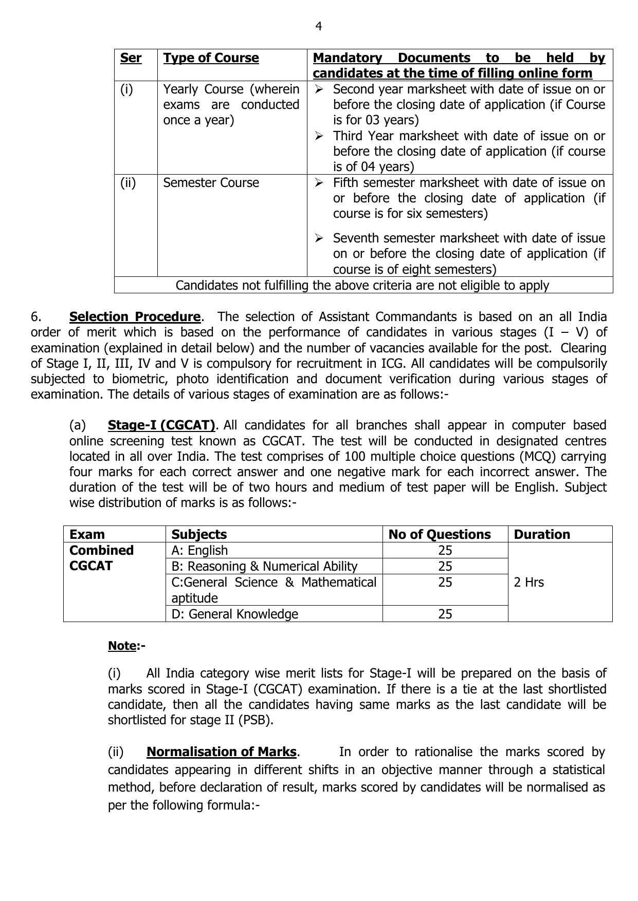 Indian Coast Guard (ICG) Assistant Commandant Recruitment 2024 - Page 4