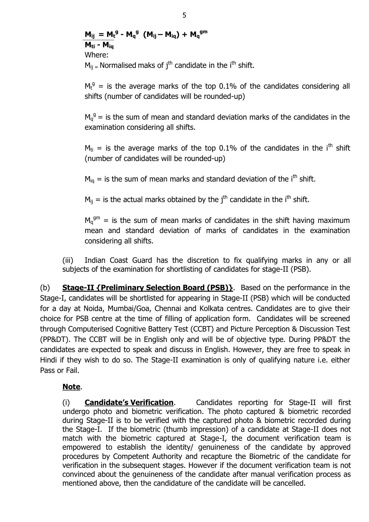 Indian Coast Guard (ICG) Assistant Commandant Recruitment 2024 - Page 5