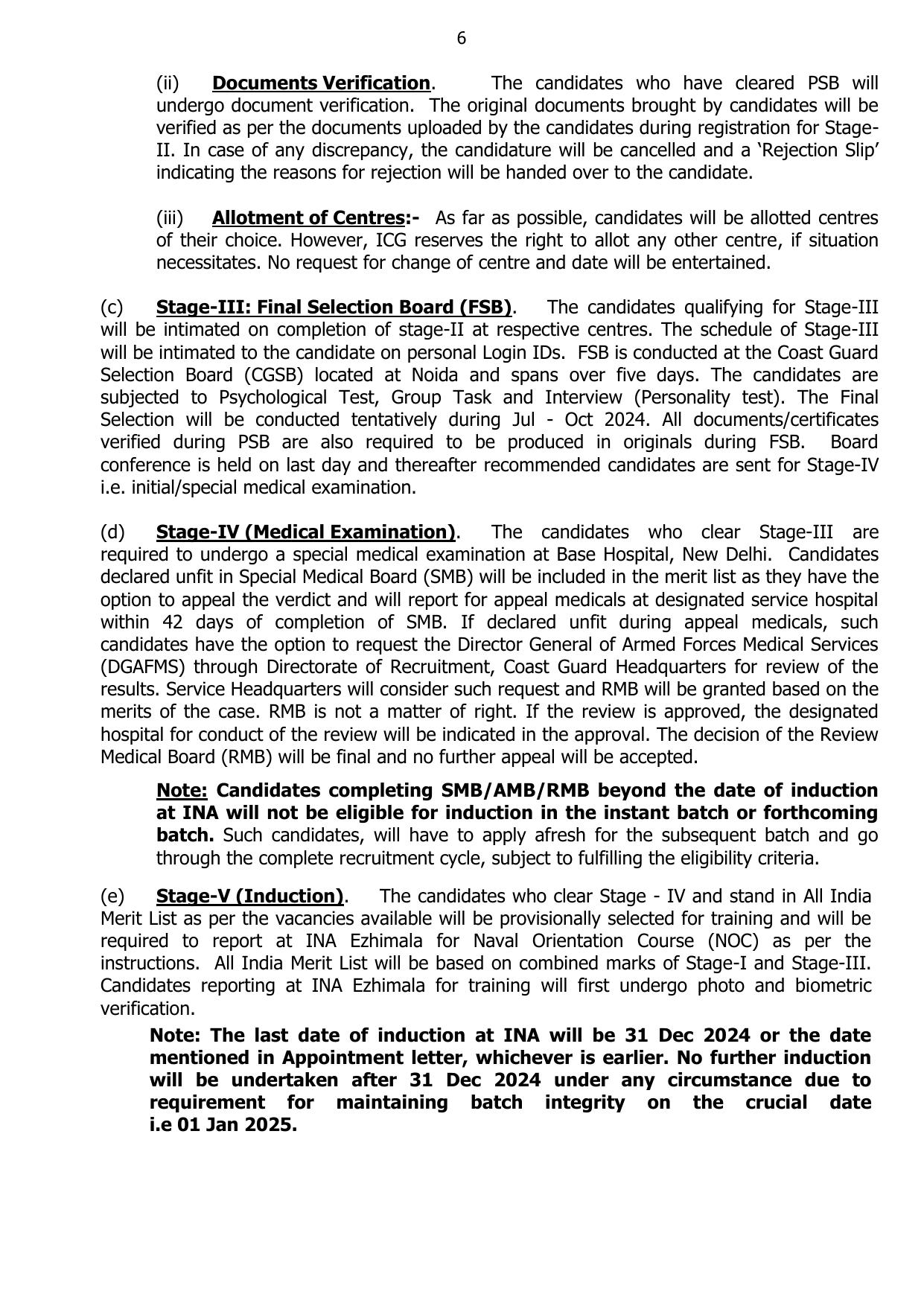 Indian Coast Guard (ICG) Assistant Commandant Recruitment 2024 - Page 6