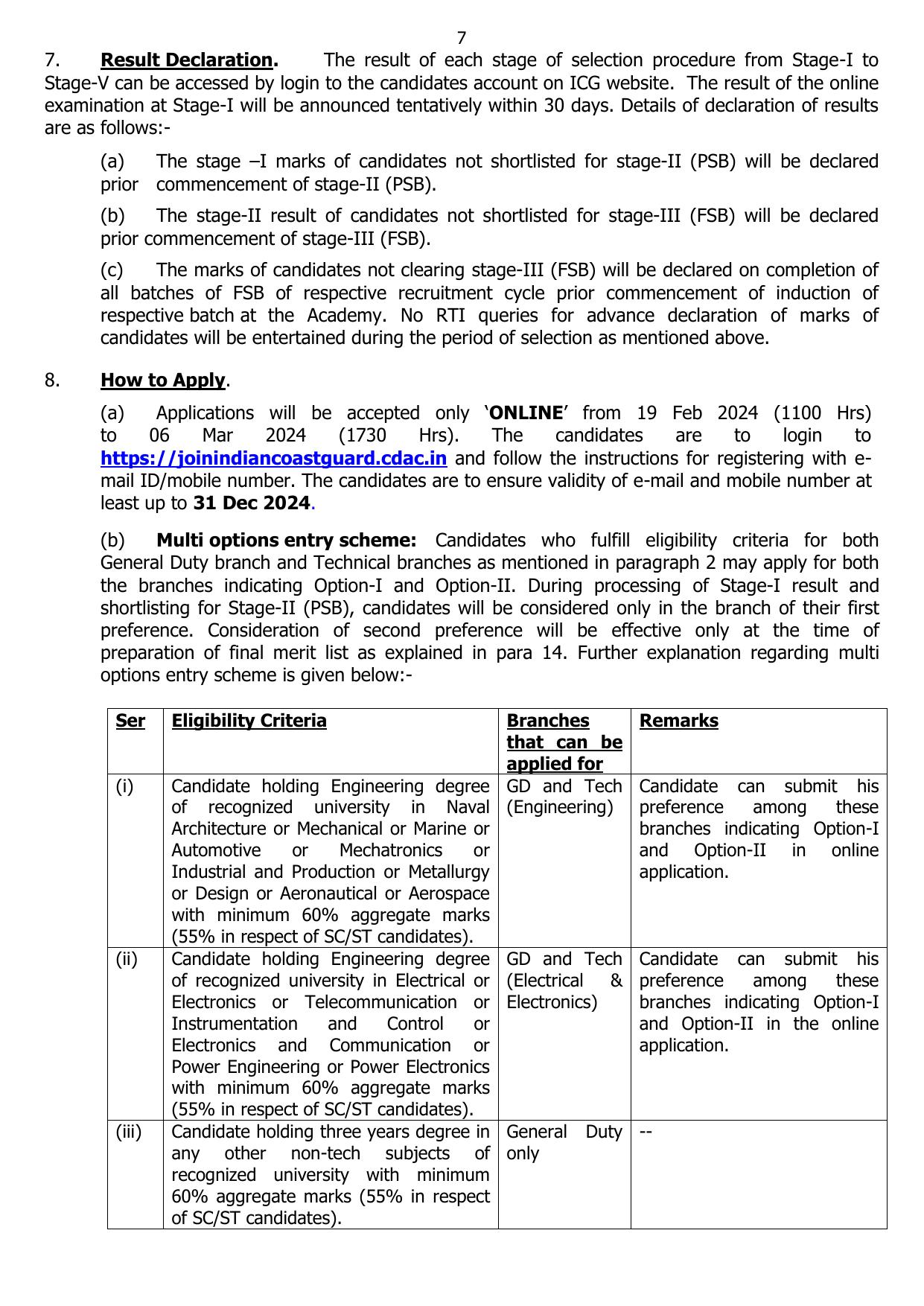 Indian Coast Guard (ICG) Assistant Commandant Recruitment 2024 - Page 7