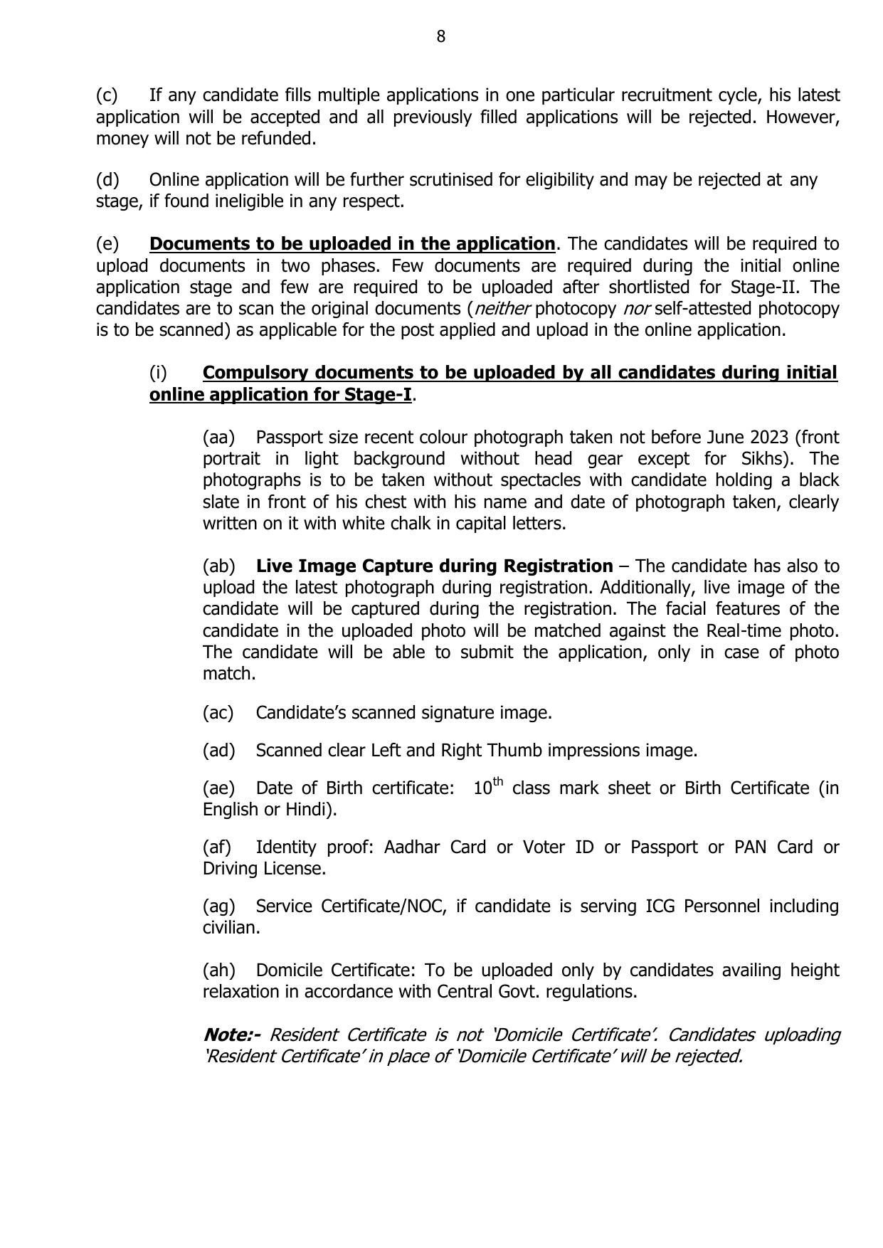 Indian Coast Guard (ICG) Assistant Commandant Recruitment 2024 - Page 8