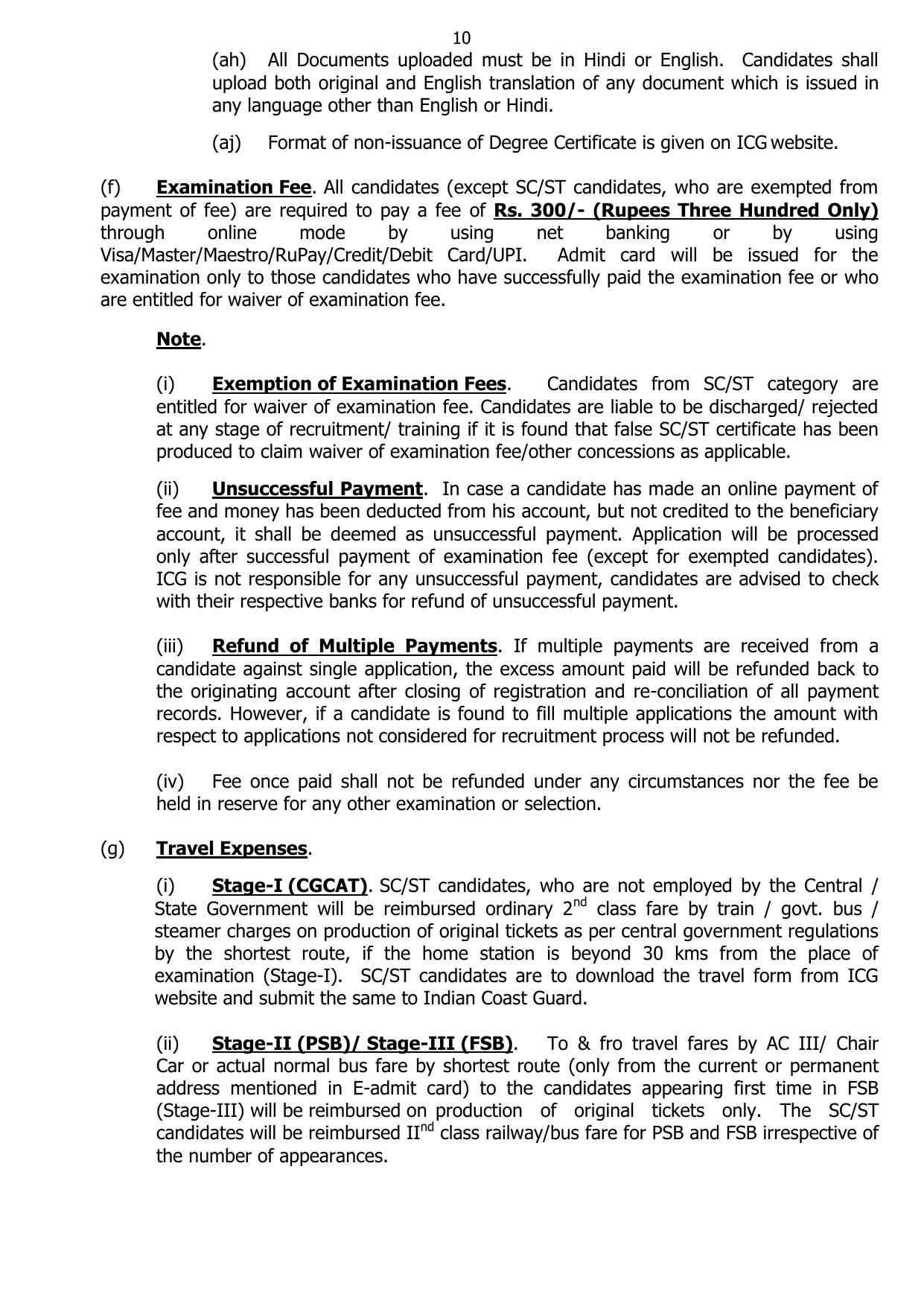 Indian Coast Guard (ICG) Assistant Commandant Recruitment 2024 - Page 10