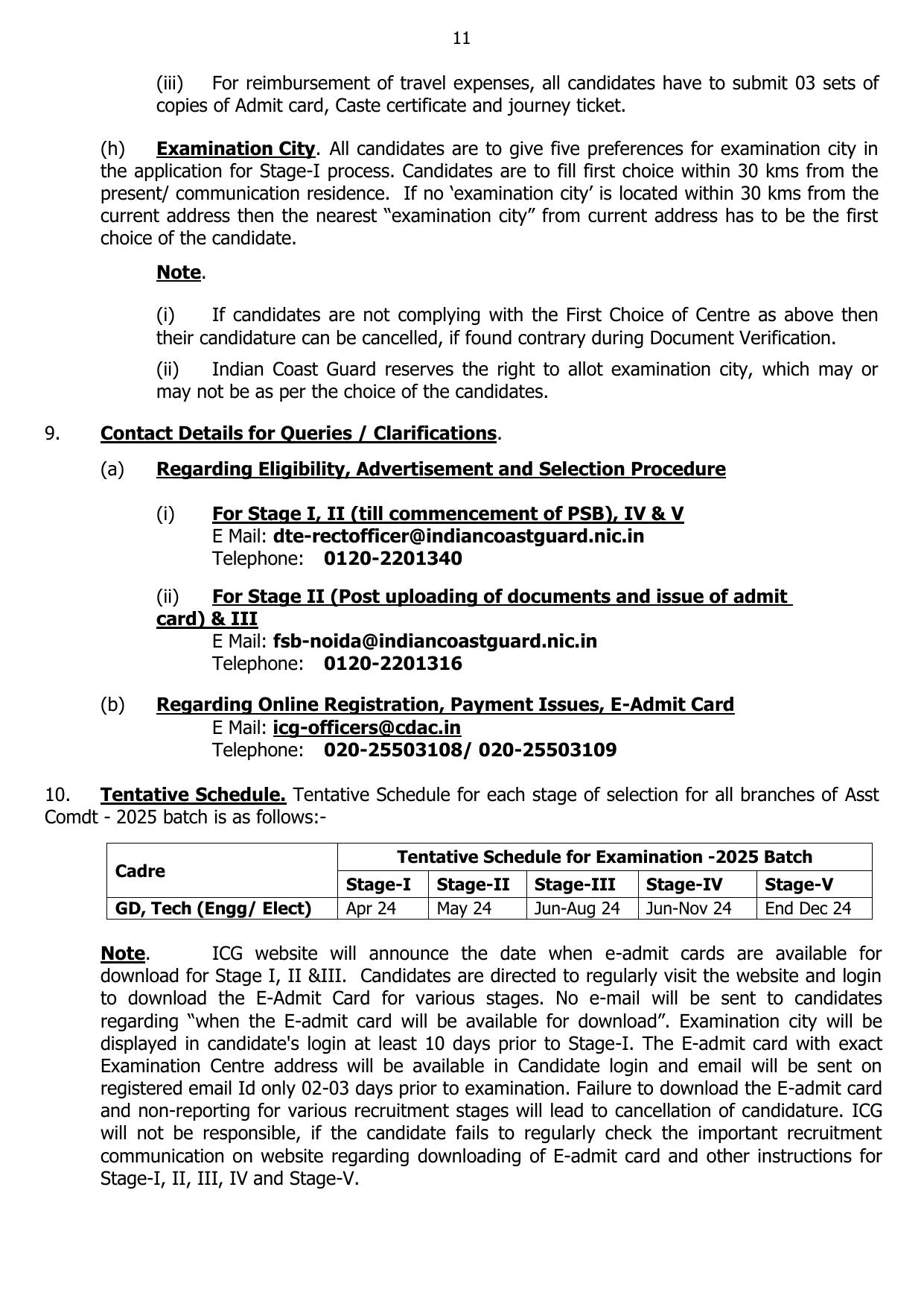Indian Coast Guard (ICG) Assistant Commandant Recruitment 2024 - Page 11