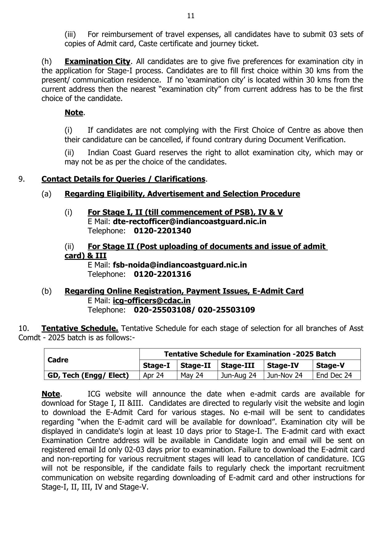 Indian Coast Guard (ICG) Assistant Commandant Recruitment 2024 - Page 11