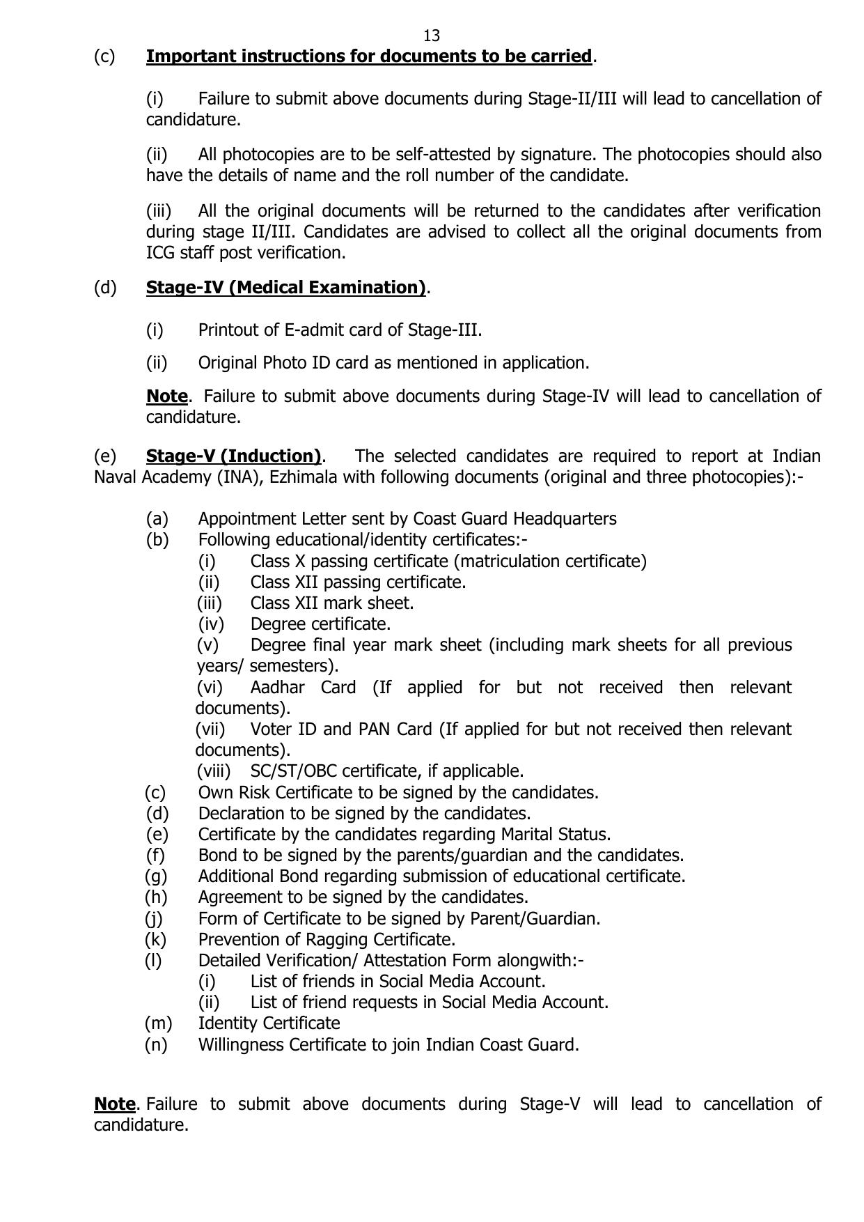 Indian Coast Guard (ICG) Assistant Commandant Recruitment 2024 - Page 13